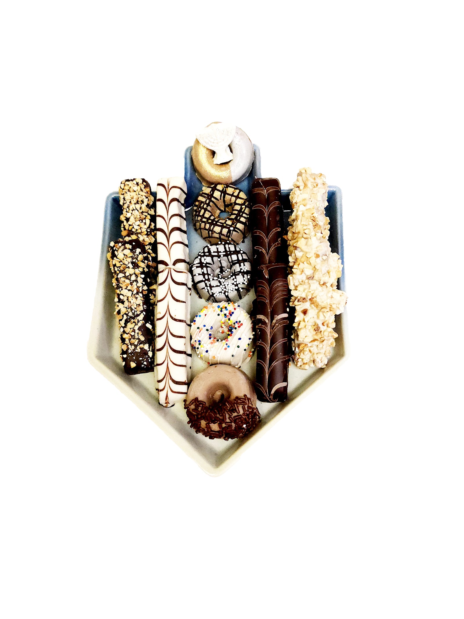 Chanukah Dreidel Chocolate Donut Platter