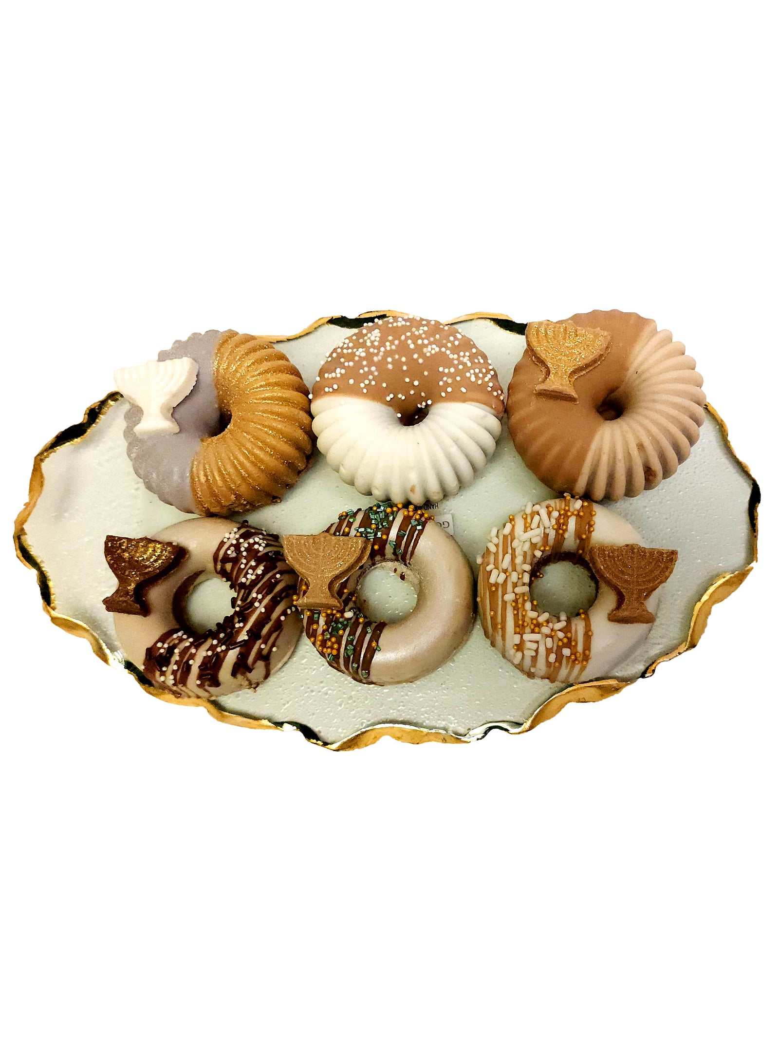 Chanukah Chocolate Donuts On Elegant Tray