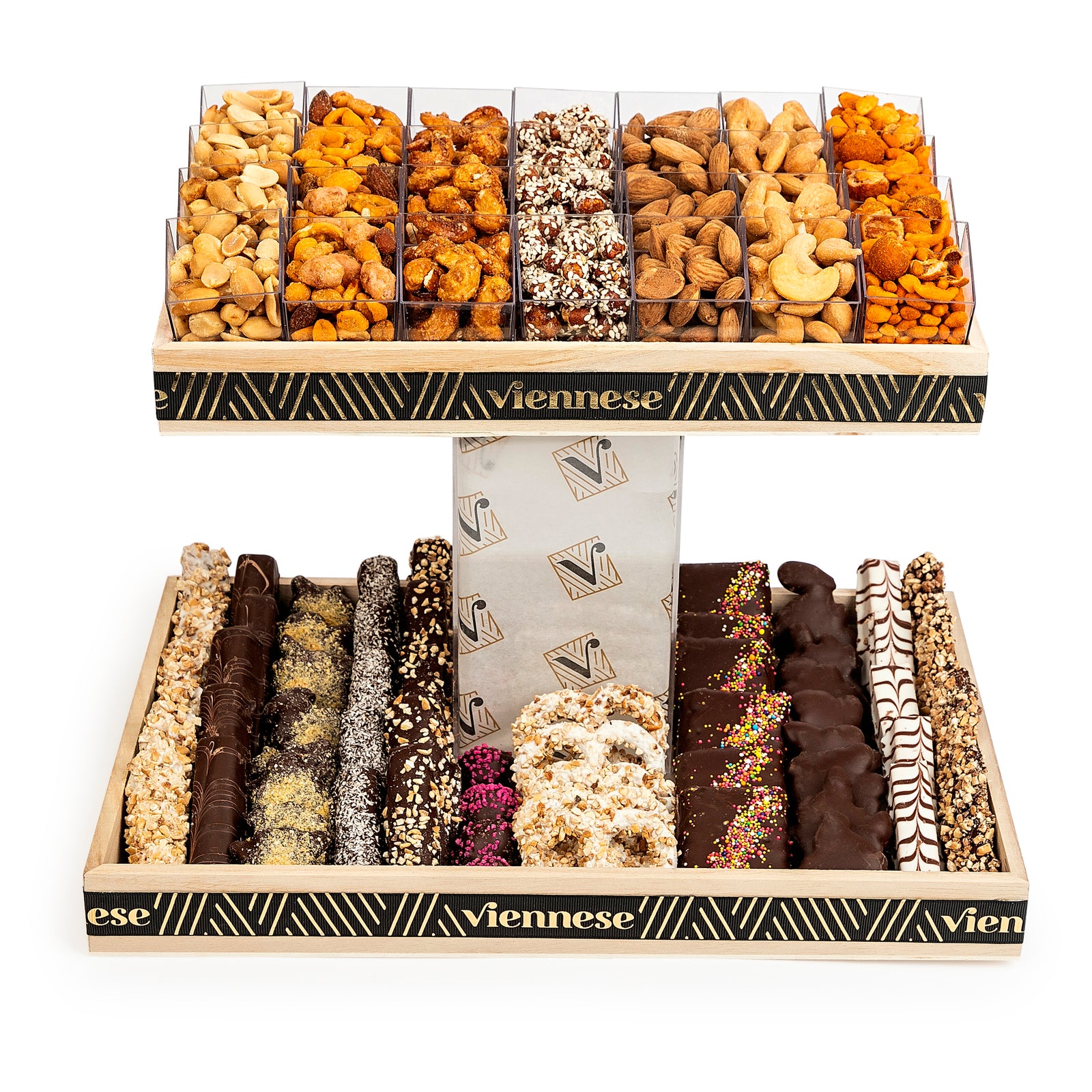 2 TIER CHOCOLATE NUT CUP TOWER