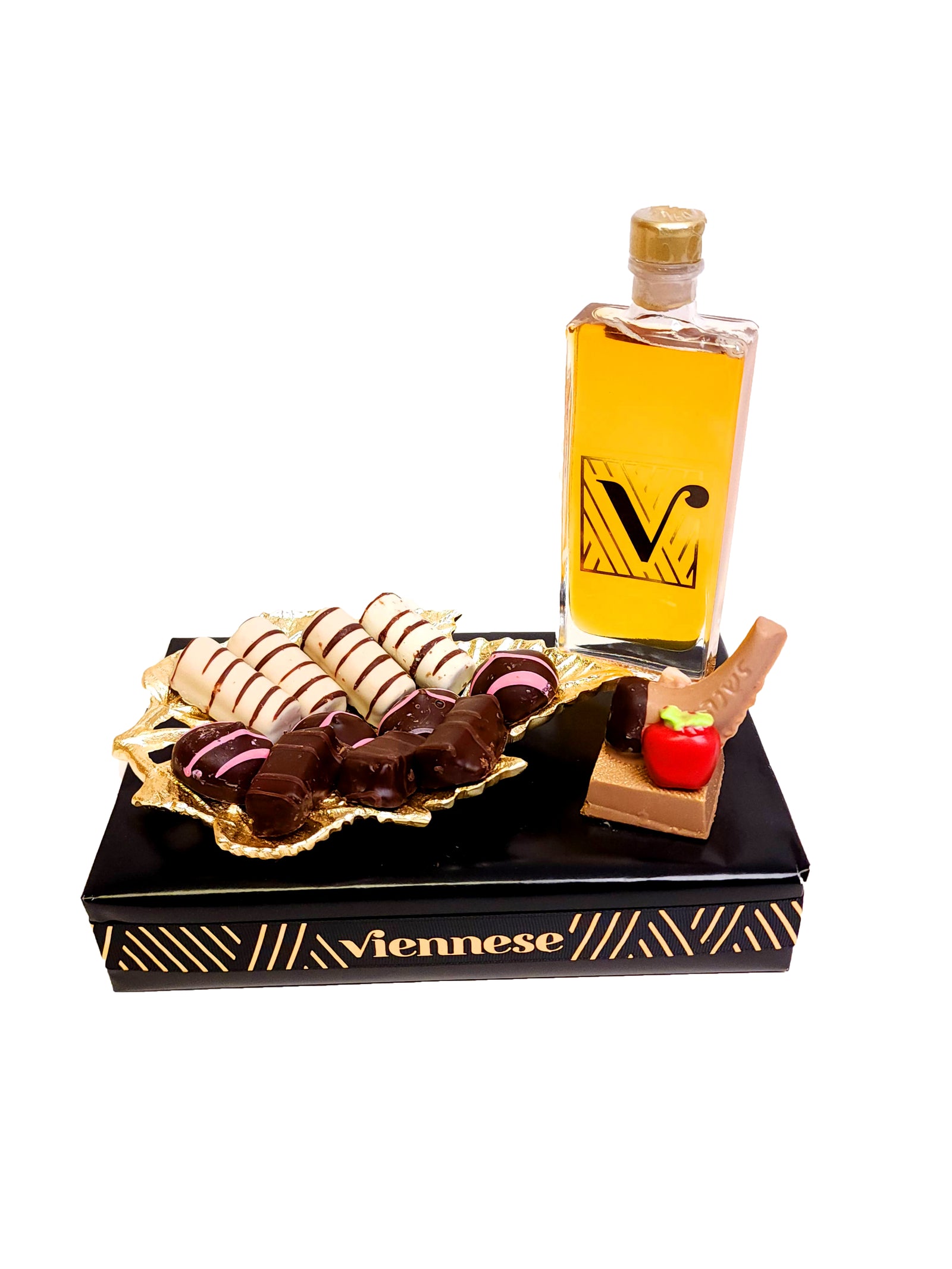 Rosh Hashanah Gold Leaf Dish Honey Chocolate Sweet New Year Gift Arrangement