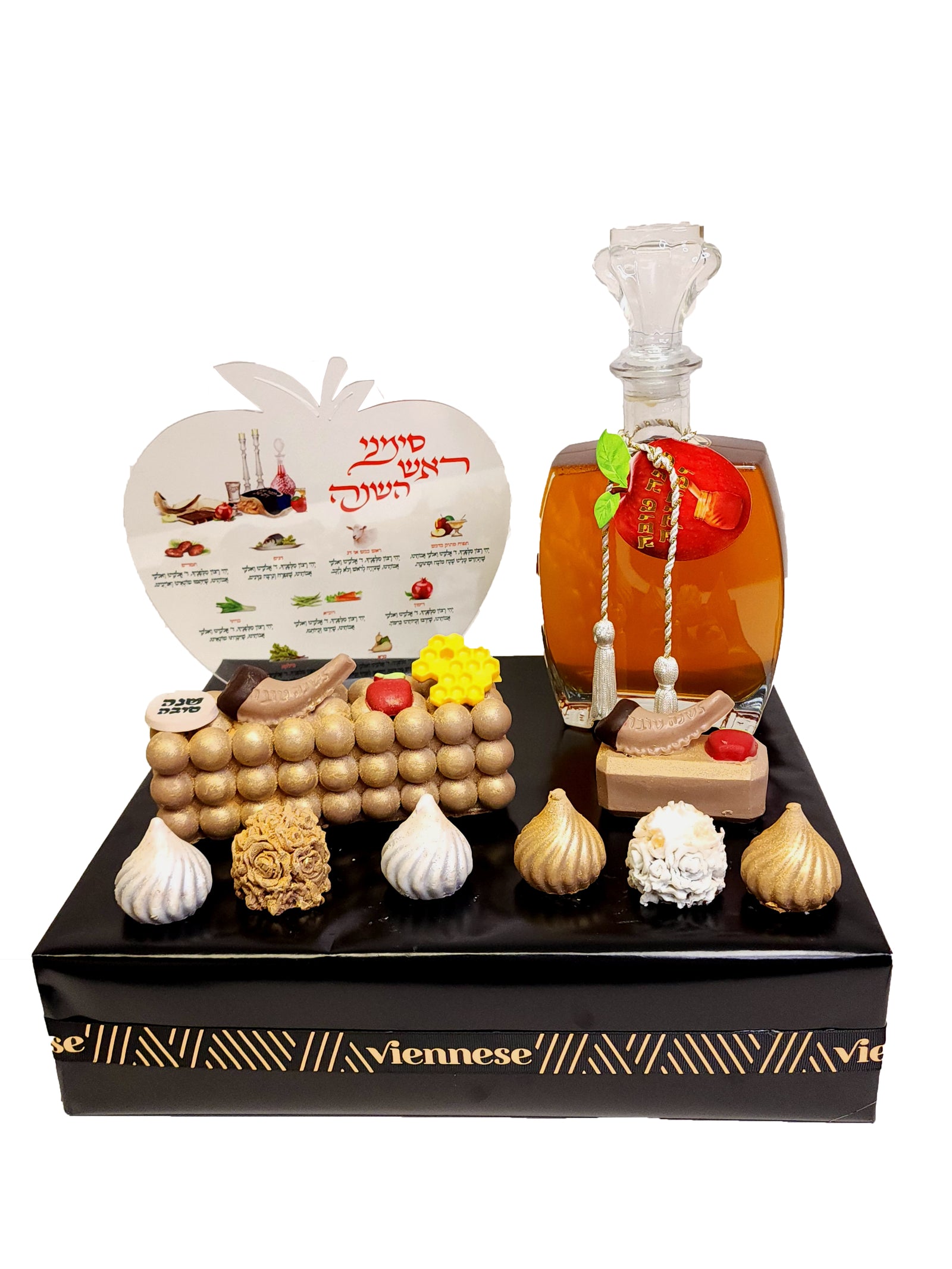 Rosh Hashanah Mega Honey Chocolate Acrylic Simonim Gift Arrangement