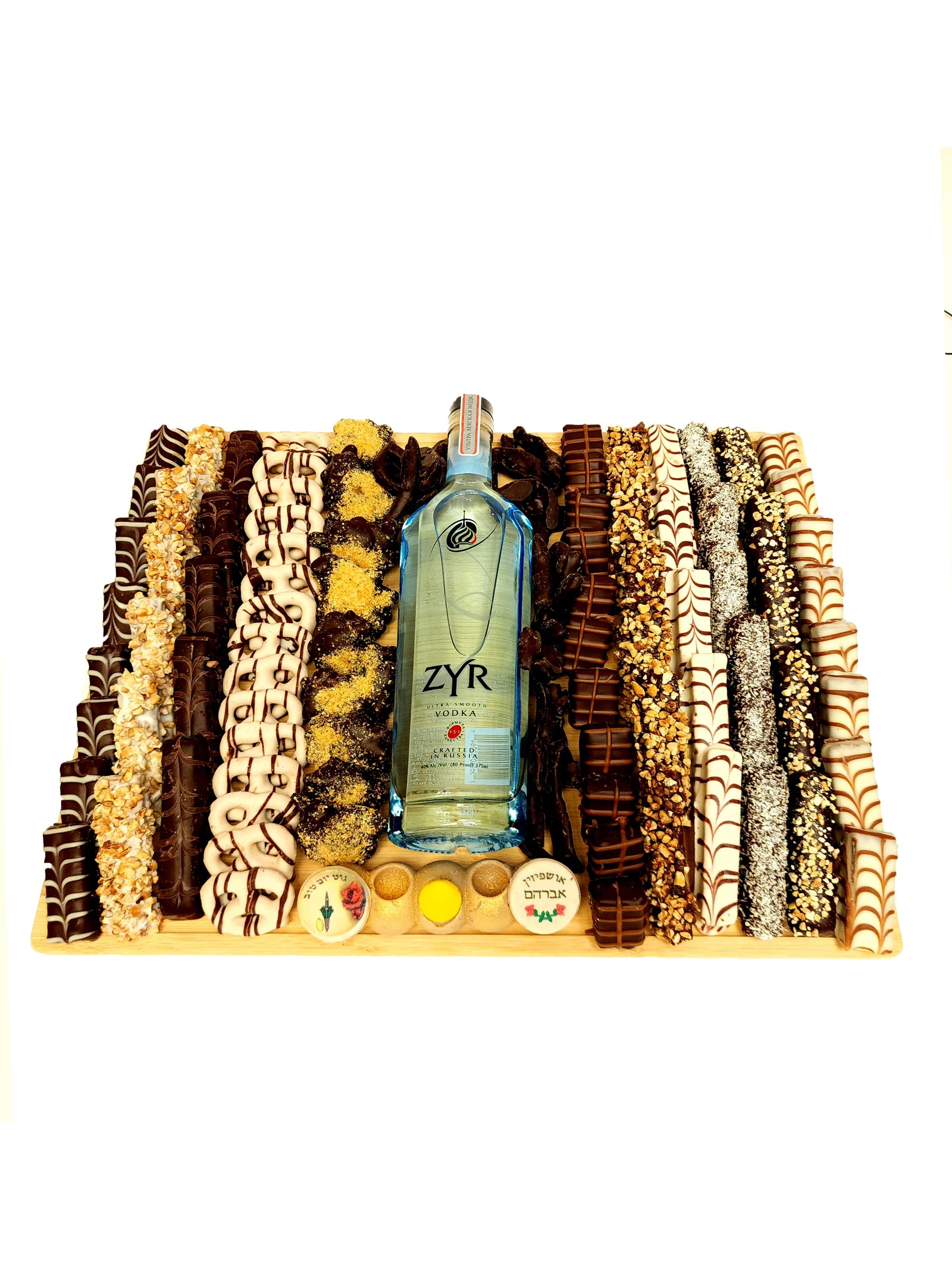 Sukkahs Wood Chocolate Board Gift Arrangement