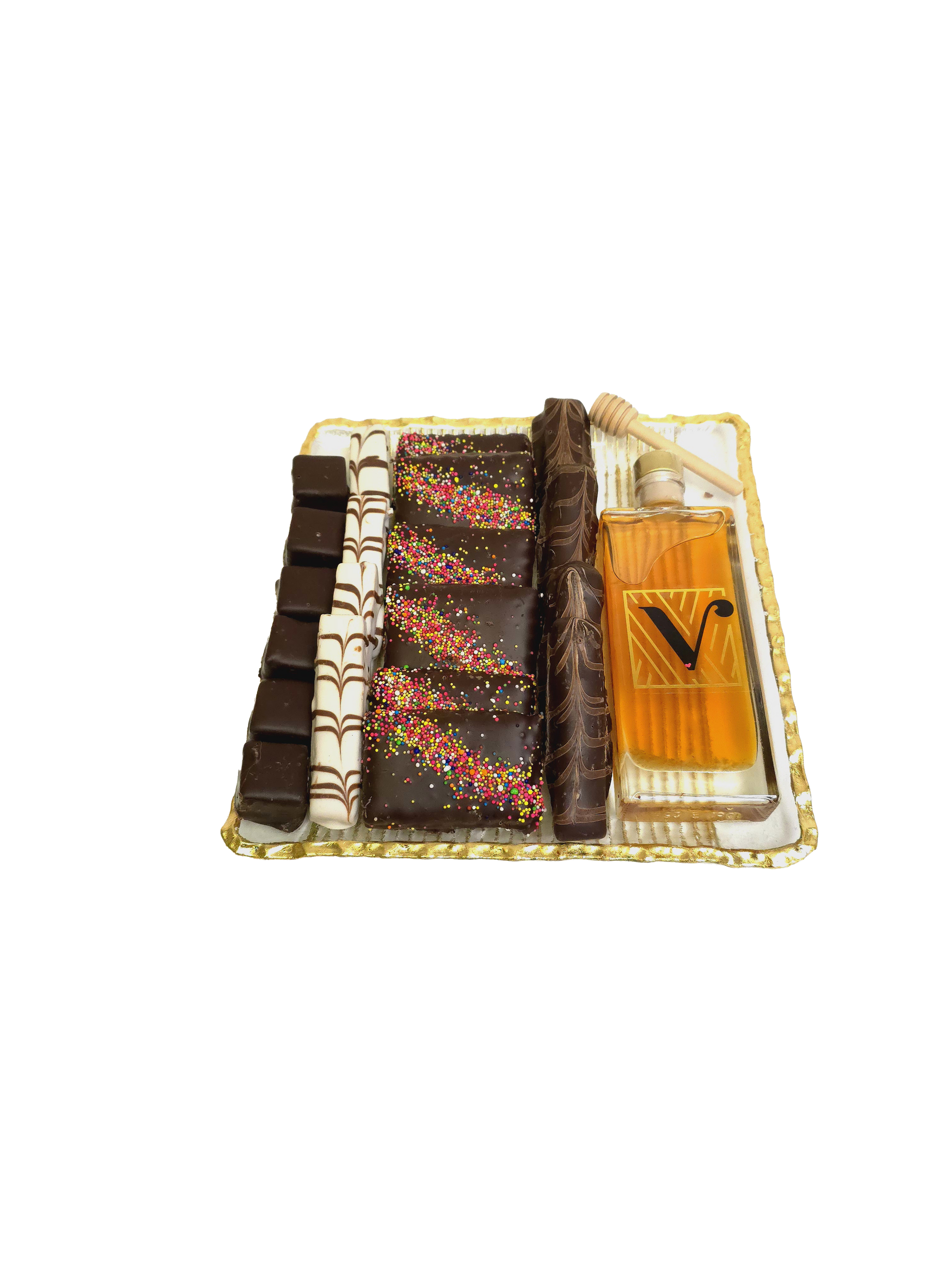 Rosh Hashana Honey Chocolate Gift Basket Plate