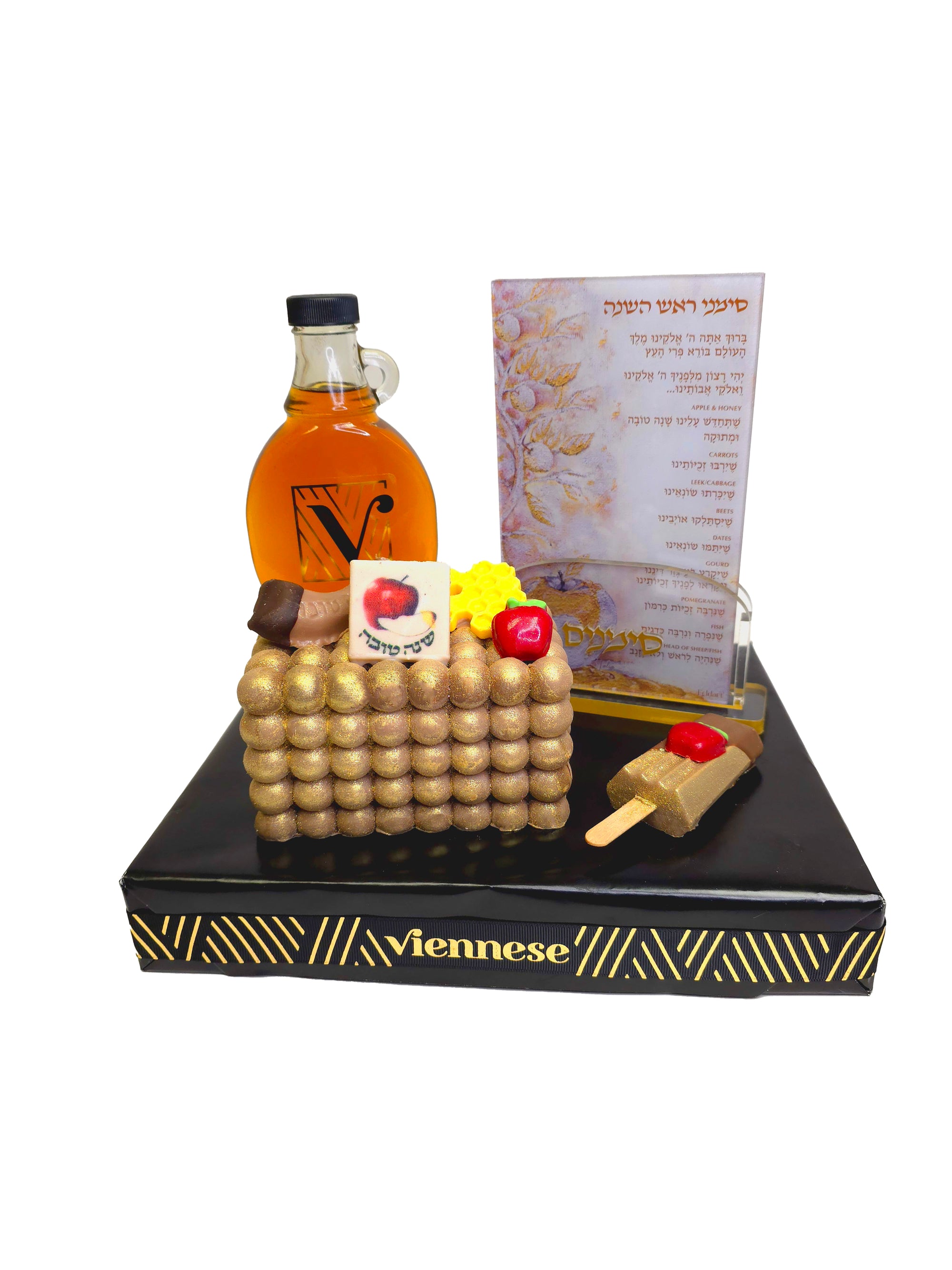 Rosh Hashana Simanim Card Honey Chocolate Gift Basket