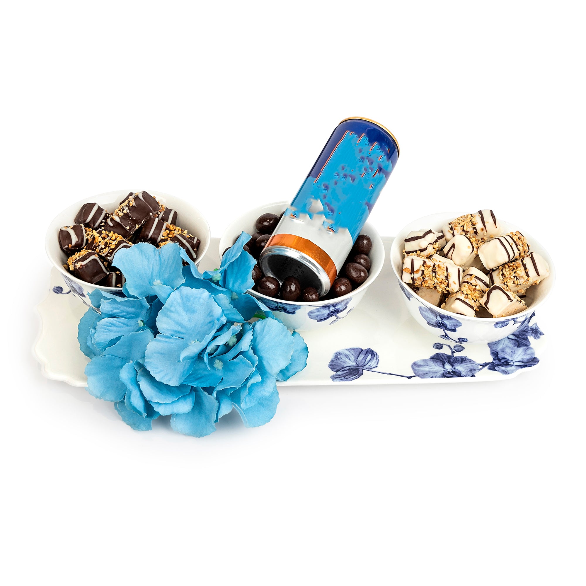 Purim Gift 4pc Bowl Set filled with Chocolates Basket Mishloach Manos
