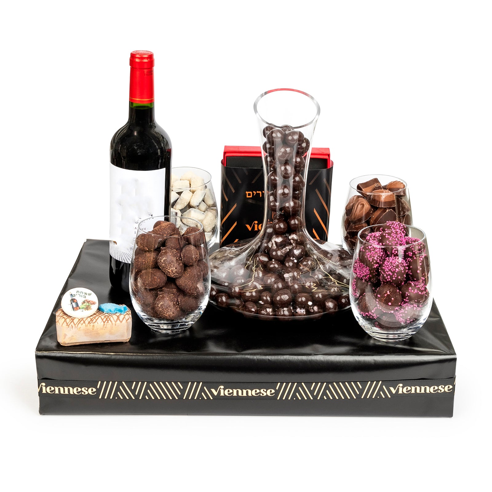 Purim MIshloach Manot Viennese Carafe Set Gift Basket