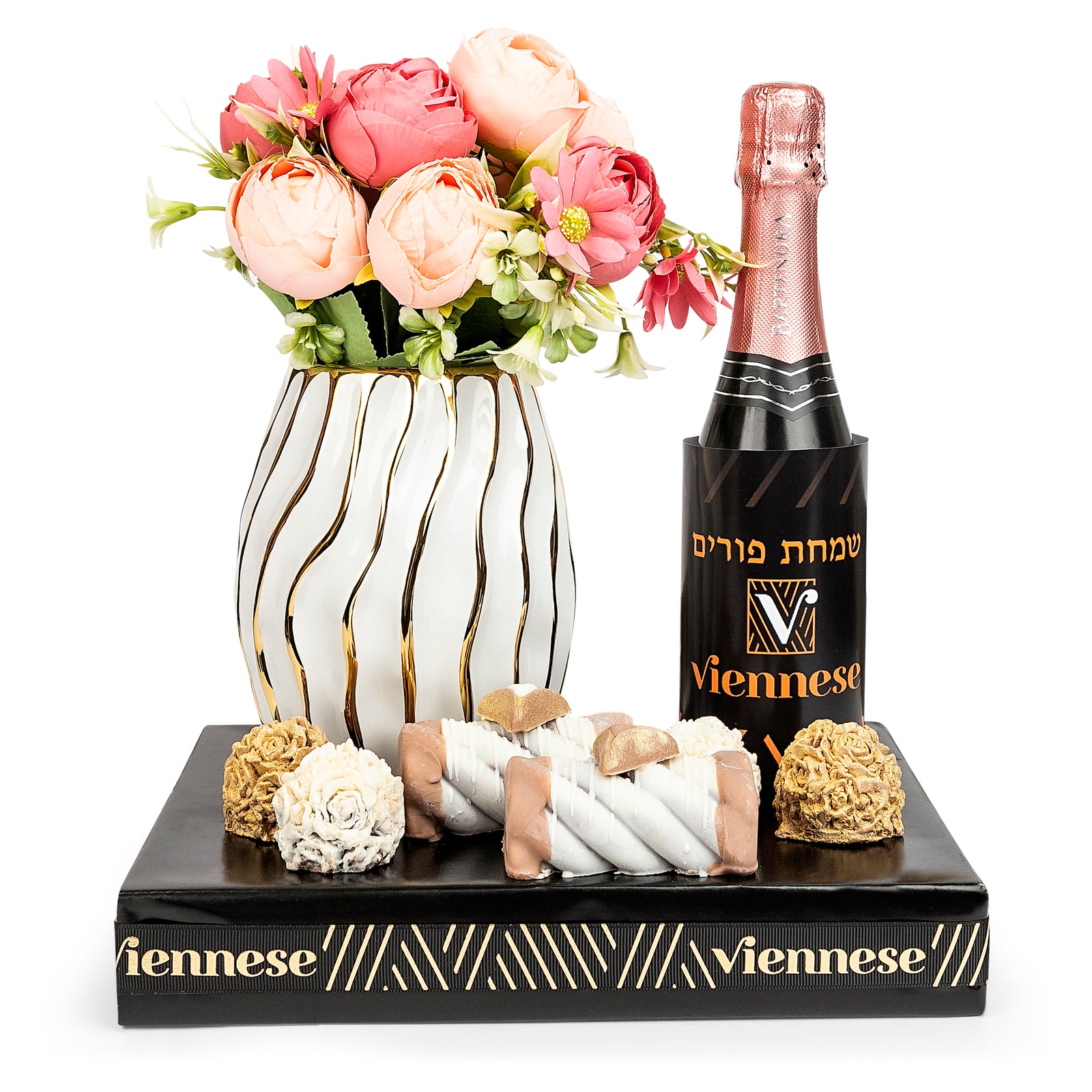 Purim Gift Flower Vass Chocolate Arrangement Basket Mishloach Manos