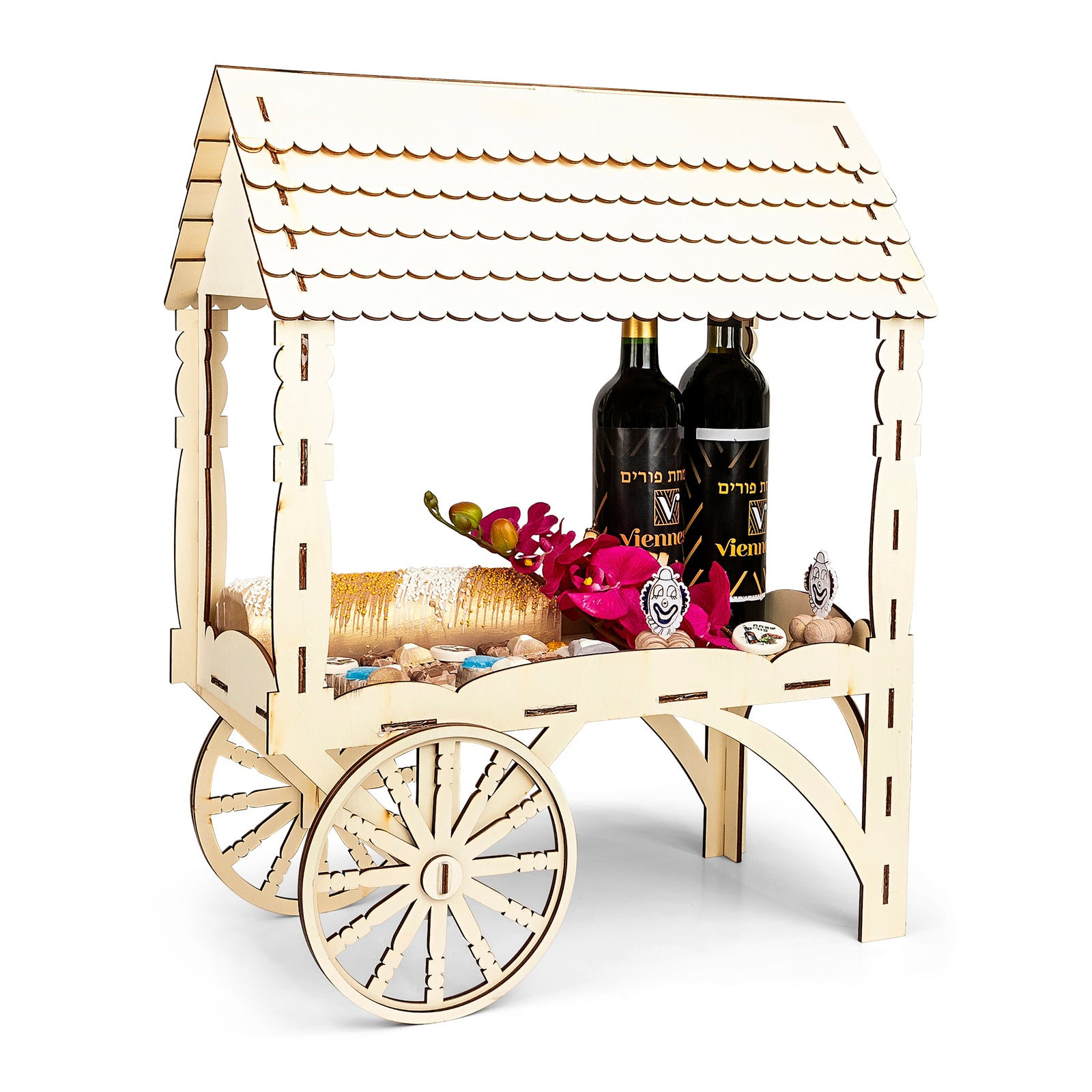 Purim Gift Chocolate Cart Arrangement Basket Mishloach Manos