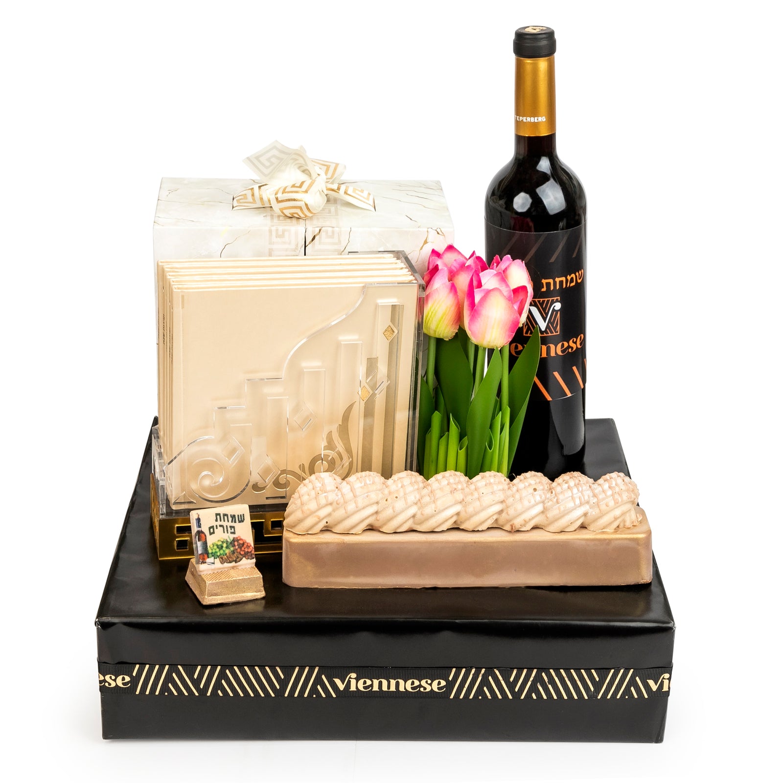 Purim Gift Chocolate Zimiros Arrangement Basket Mishloach Manos