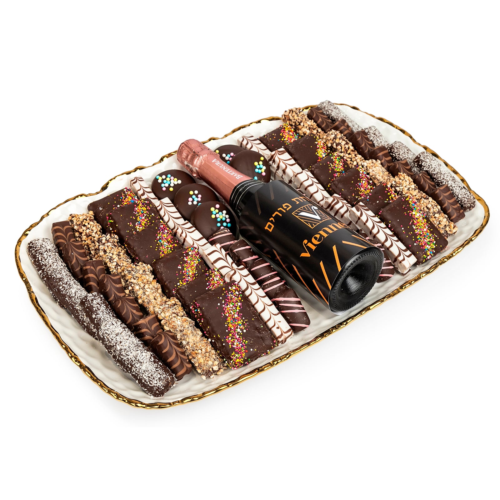 White And Gold Extra Large Chocolate Plate