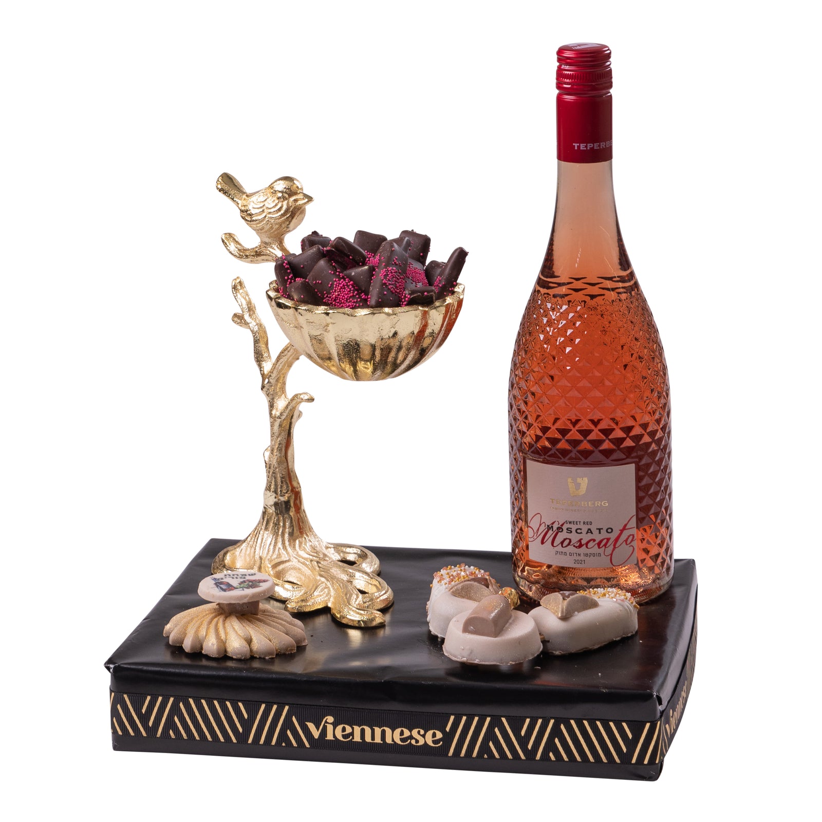 Gold Bird Cup Mishloach Manos Purim Gift Basket