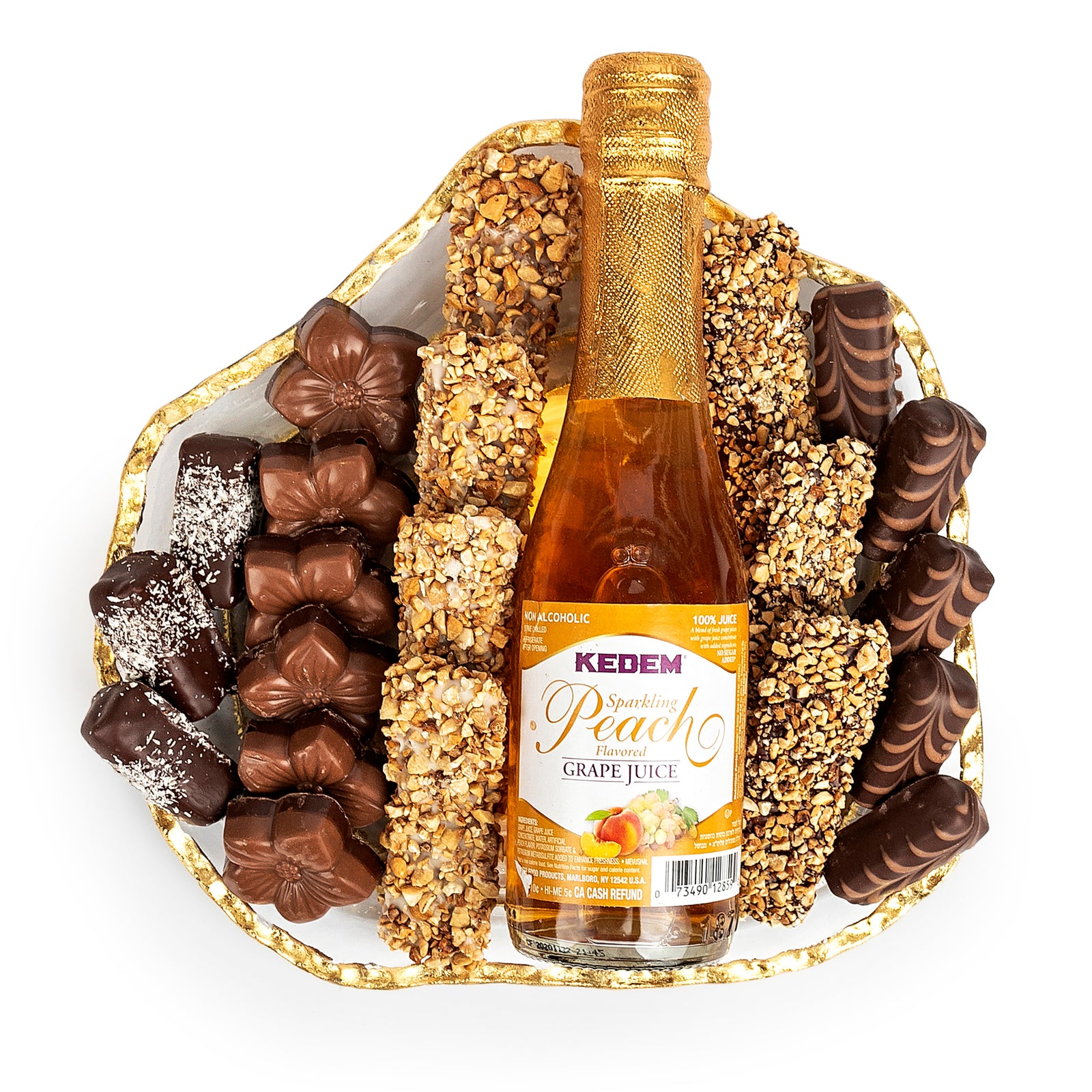 Purim Gift Round Plate Chocolate Arrangement Basket Mishloach Manos