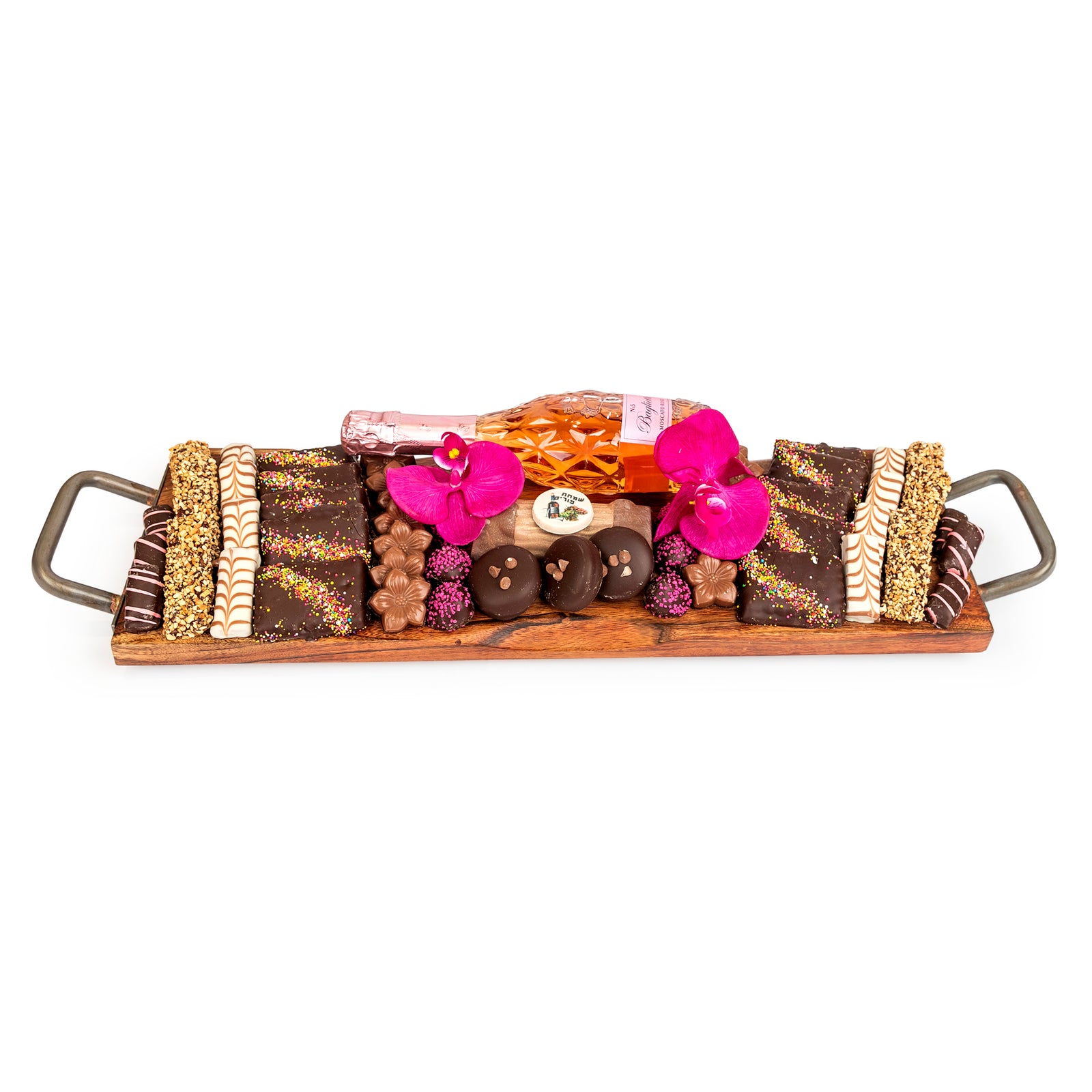 Wood Tray With Handle LARGE Purim Basket Mishloach Manos