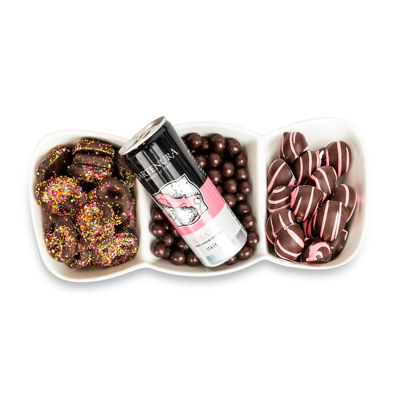 3 Section Chocolate Purim Gift Basket Mishloach Manos