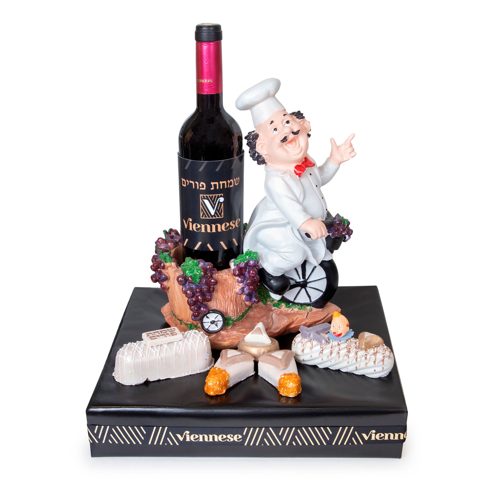 Mr. Purim On Bike Chocolate Purim Gift Basket