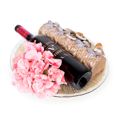 Gold Cake Stand Chocolate Purim Gift Basket