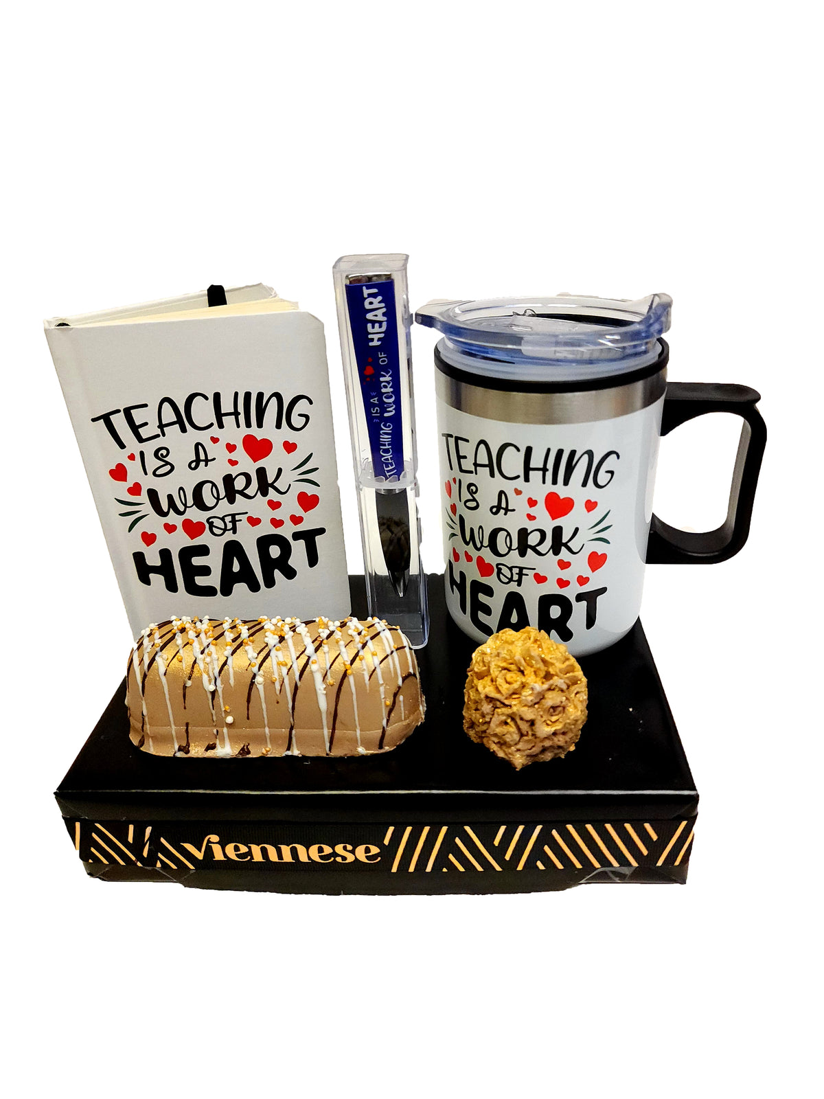 Teacher is A Work Of Art Gift Chocolate Arrangement Journal Pen and Mug