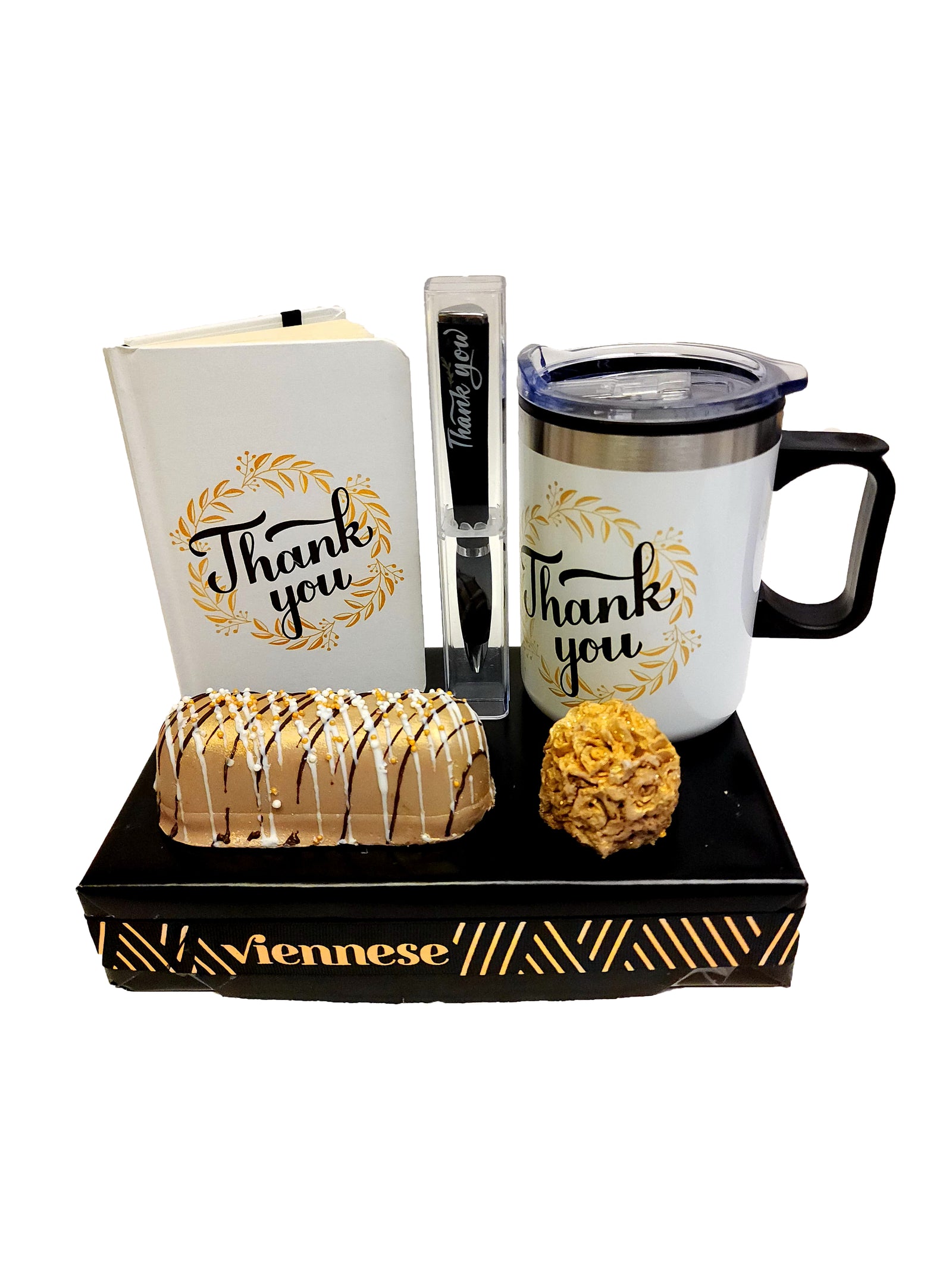 Thank You Gift Chocolate Arrangement Journal Pen and Mug