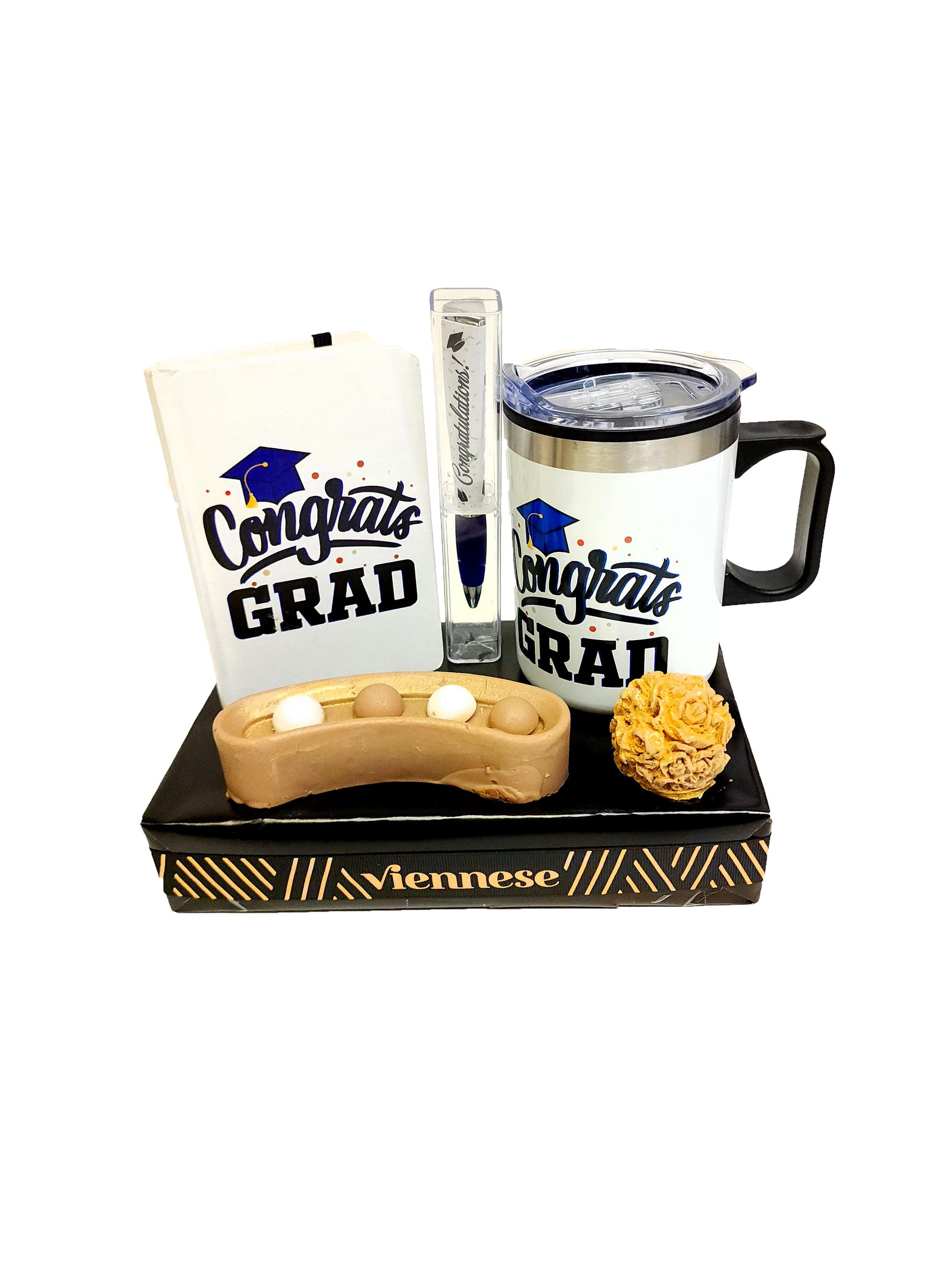 Congrats Gift Chocolate Arrangement Journal Pen and Mug