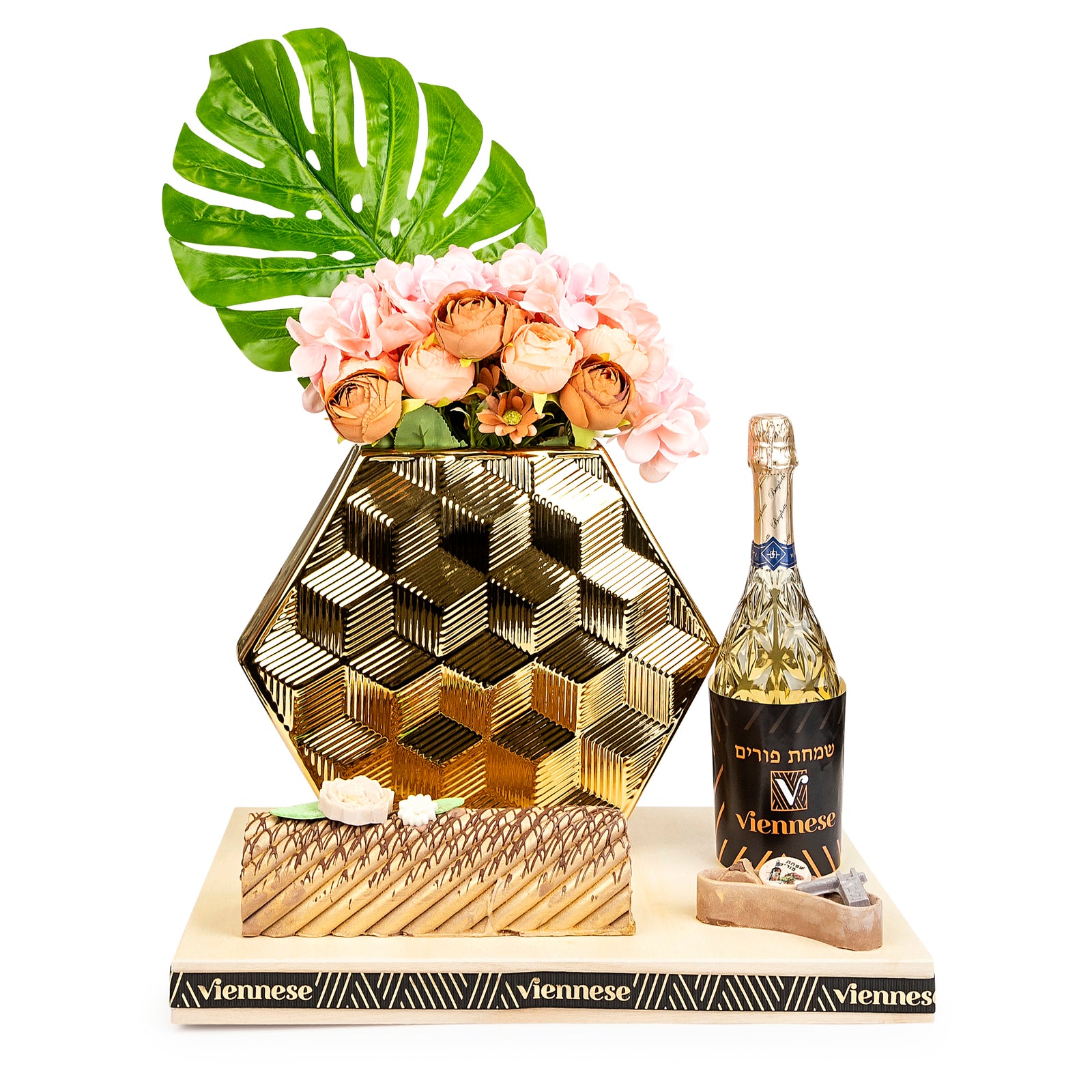 Elegant Large Vase Mishloach Manos Purim Gift Basket