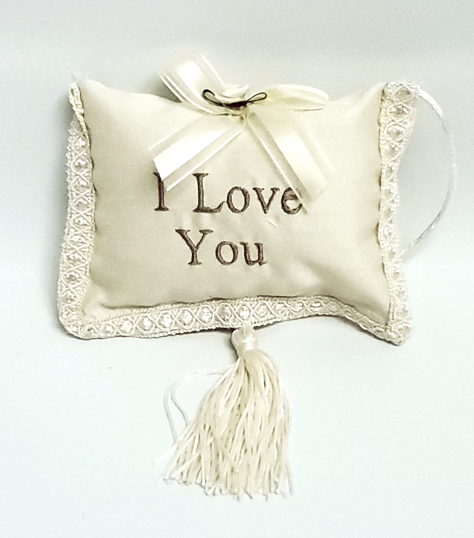 I Love You  Pillow with Tassel