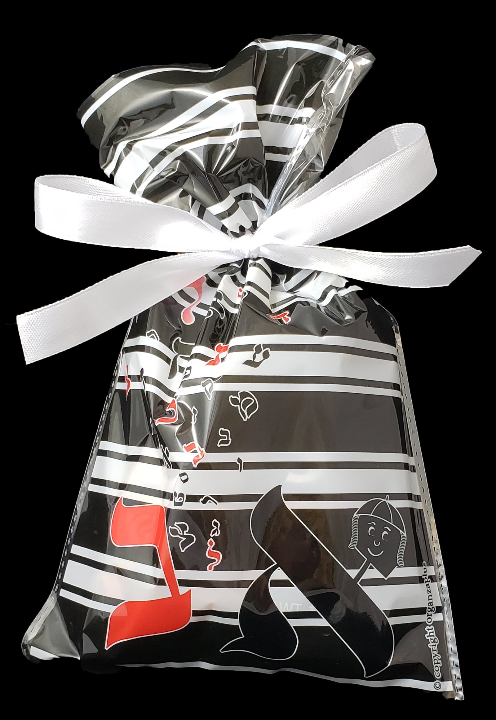 Alef Beis Cello Bag With Ribbon Black & White