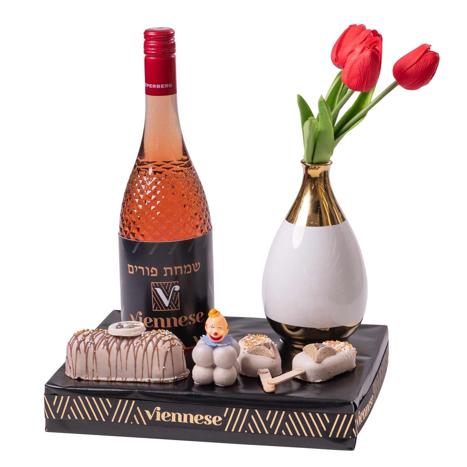 Purim Viennese Chocolate Blossom Gift Basket Mishloach Manos