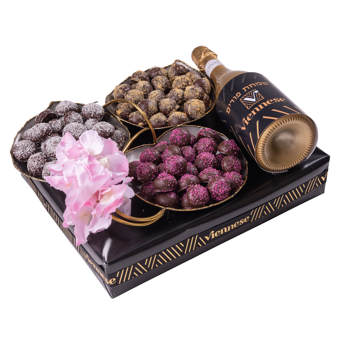 Purim Chocolate Trio Gift Basket Mishloach Manos