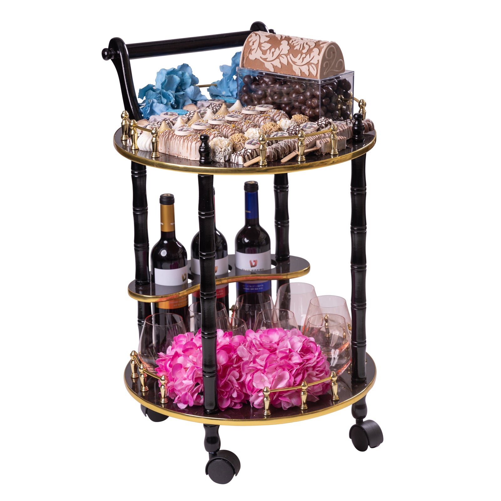 Purim Chocolate Serving Cart Gift Set Gift Mishloach Manos