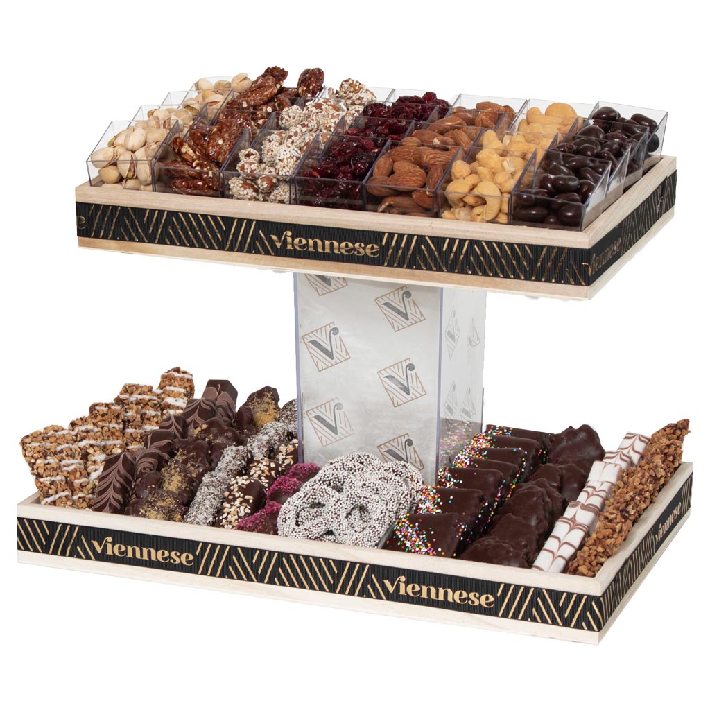2 TIER CHOCOLATE NUT CUP TOWER