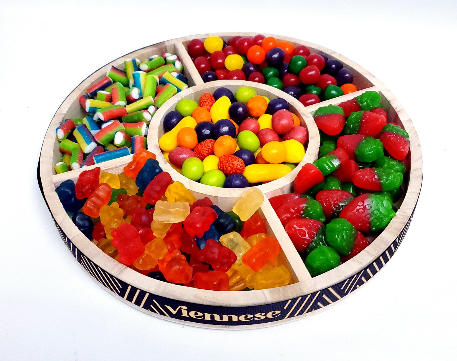 WOOD 5 SECTION CANDY RD LG