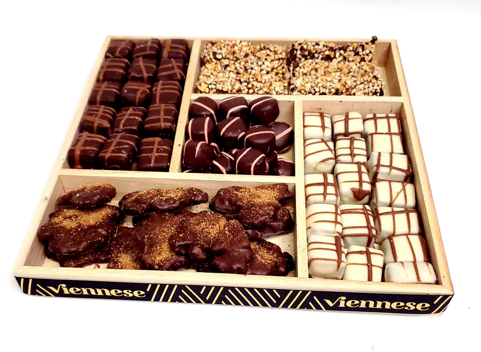 5 SECTION WOOD CHOCO PLATER 10"