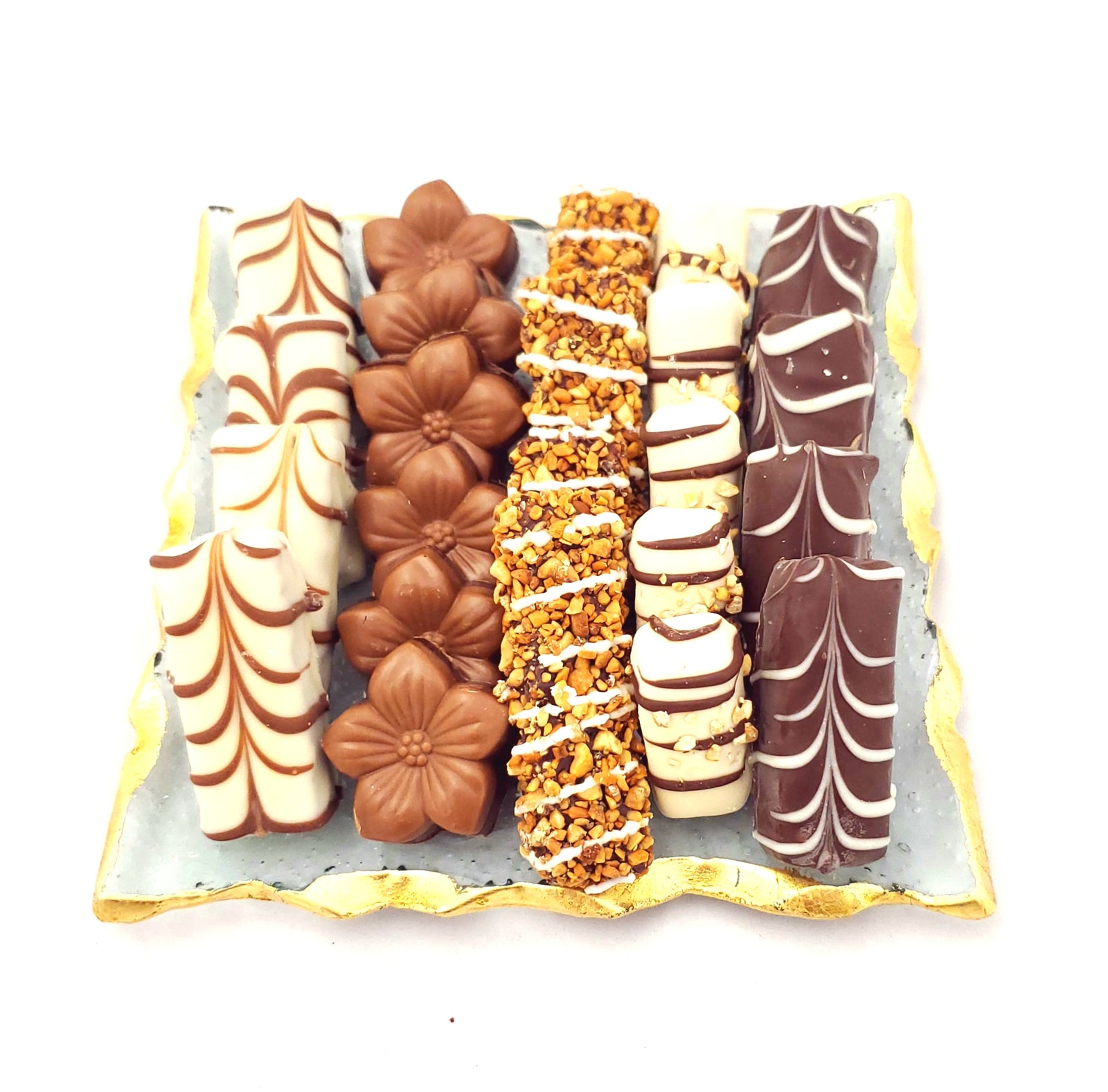 GLASS GOLD PLATE CHOCOLATE