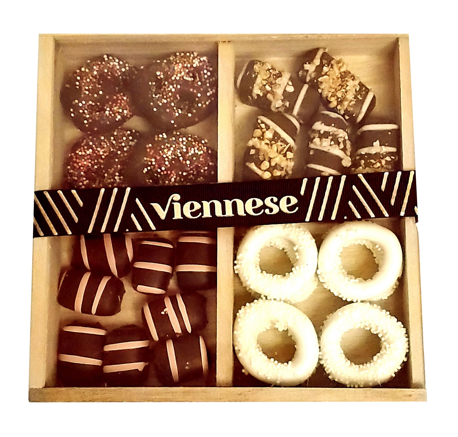 wood 4 sectional chocolate box lucid cover