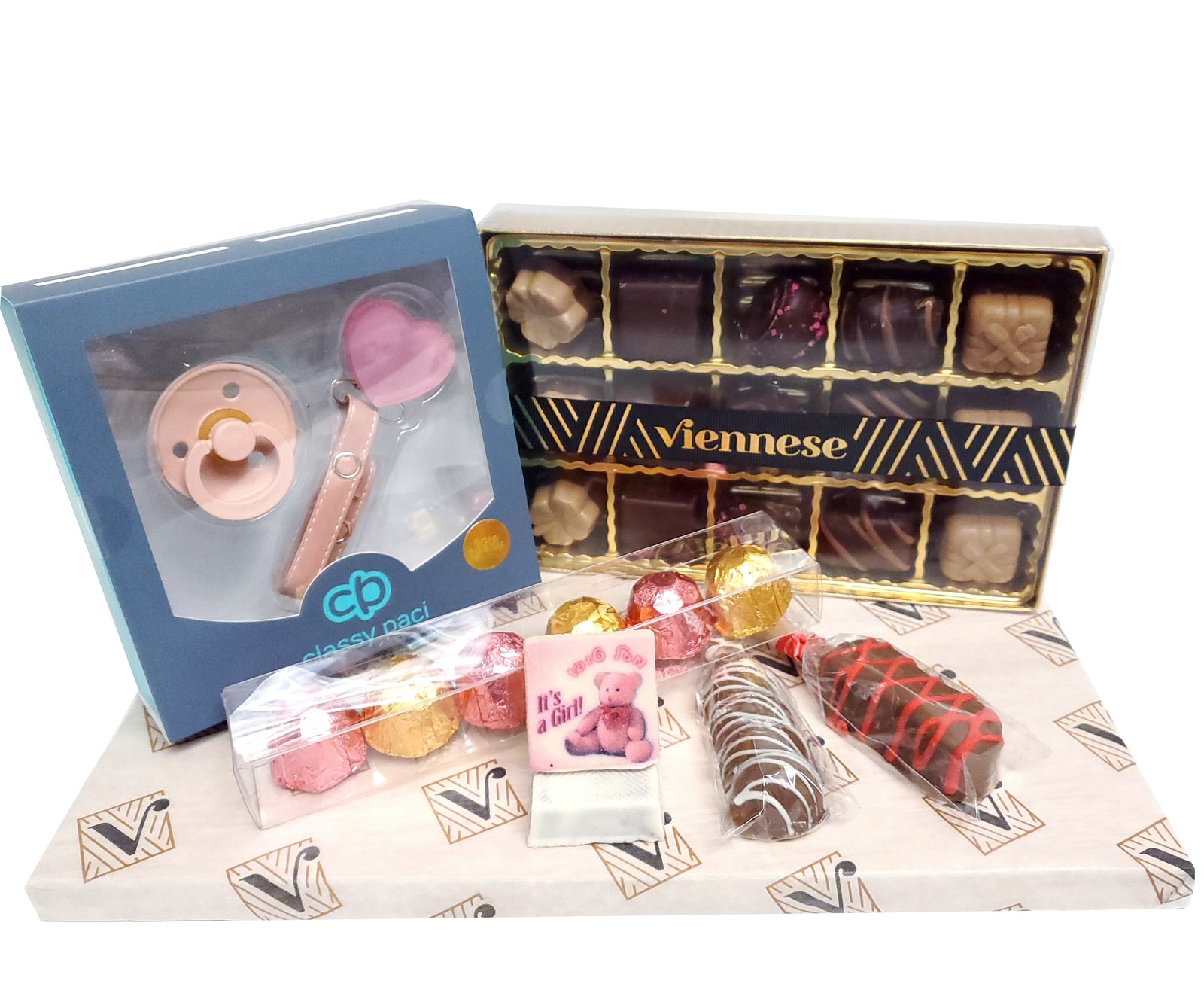 Baby Girl Pacifier Gift Arrangment