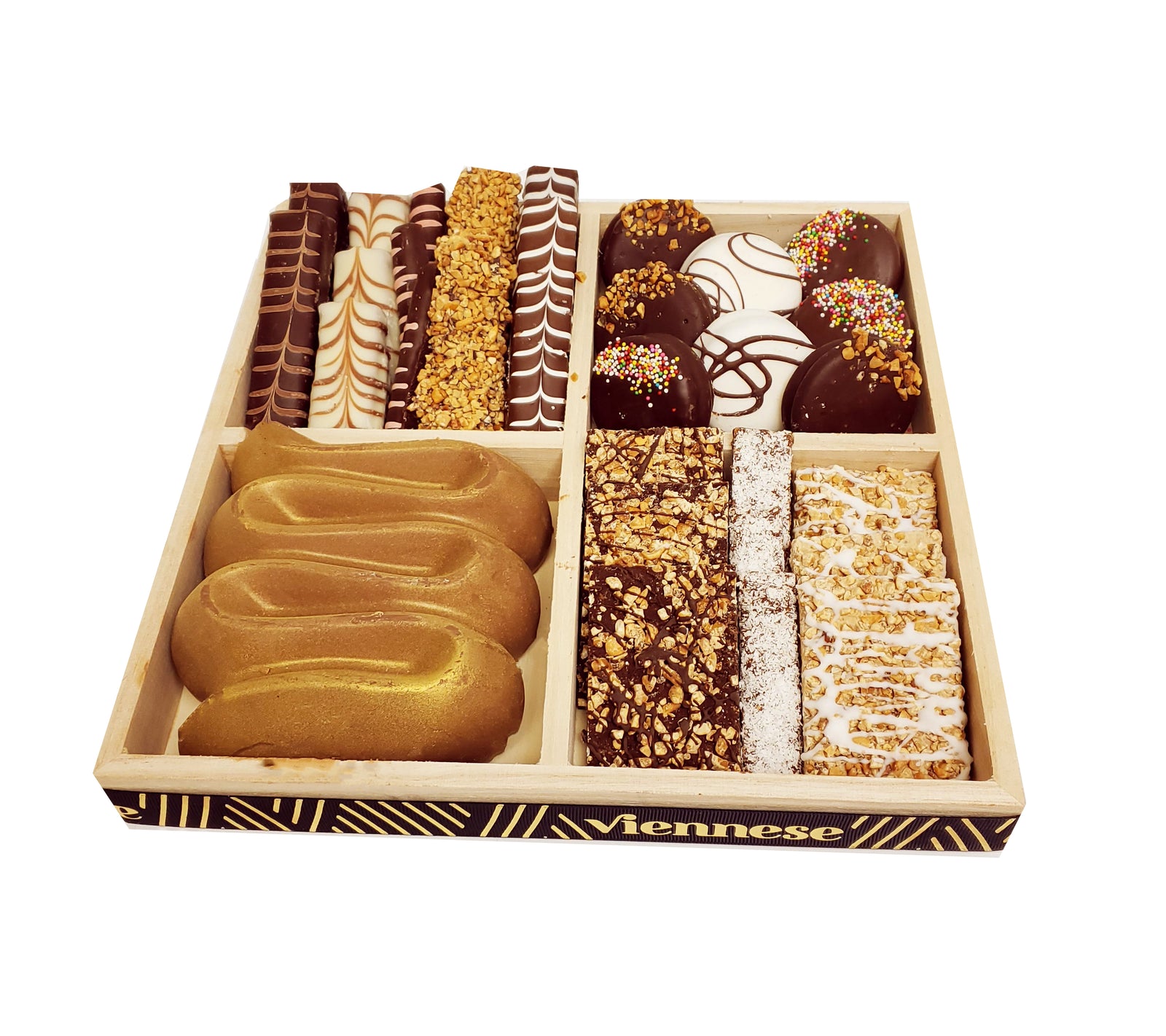 Wood 4 sectional mega Praline Chocolate platter