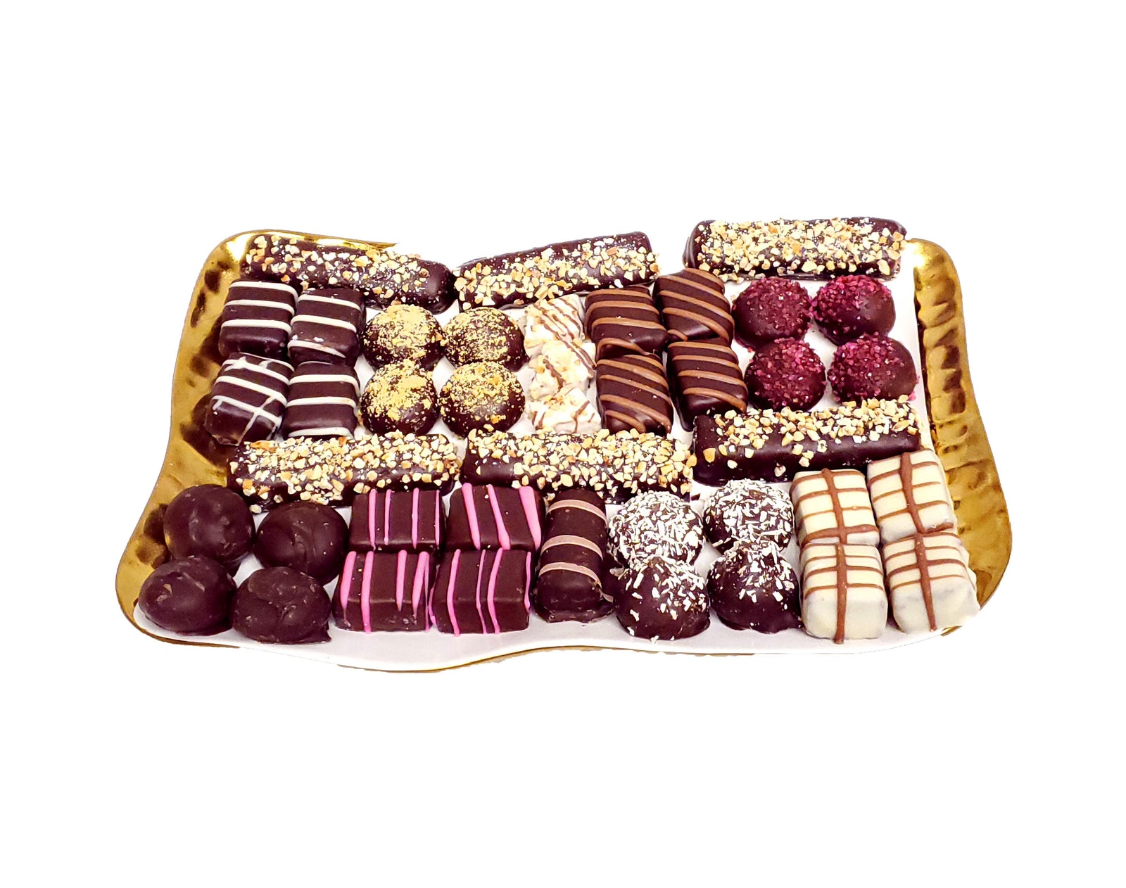 White and Gold Serving Plate Truffles