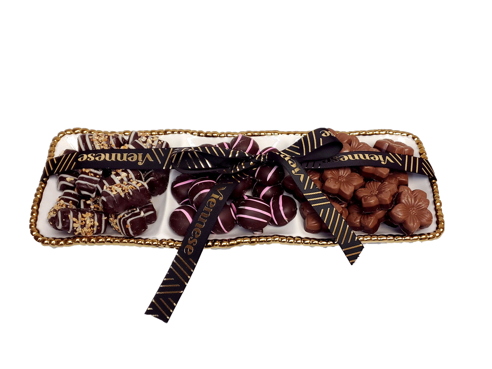 3 sectional white and Gold