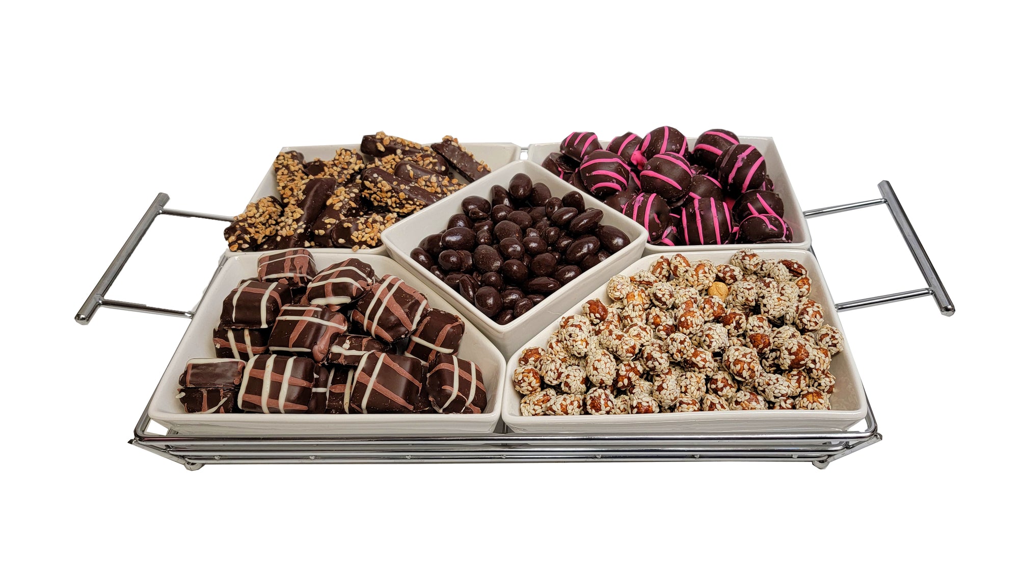 5 section candy server dish