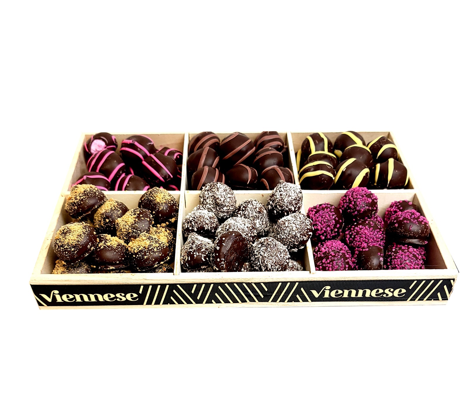 6 sectional wood truffle platter