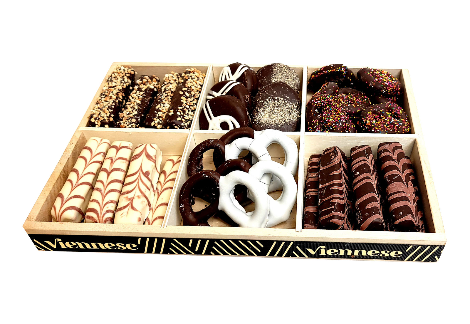 6 sectional wood chocoalte plater