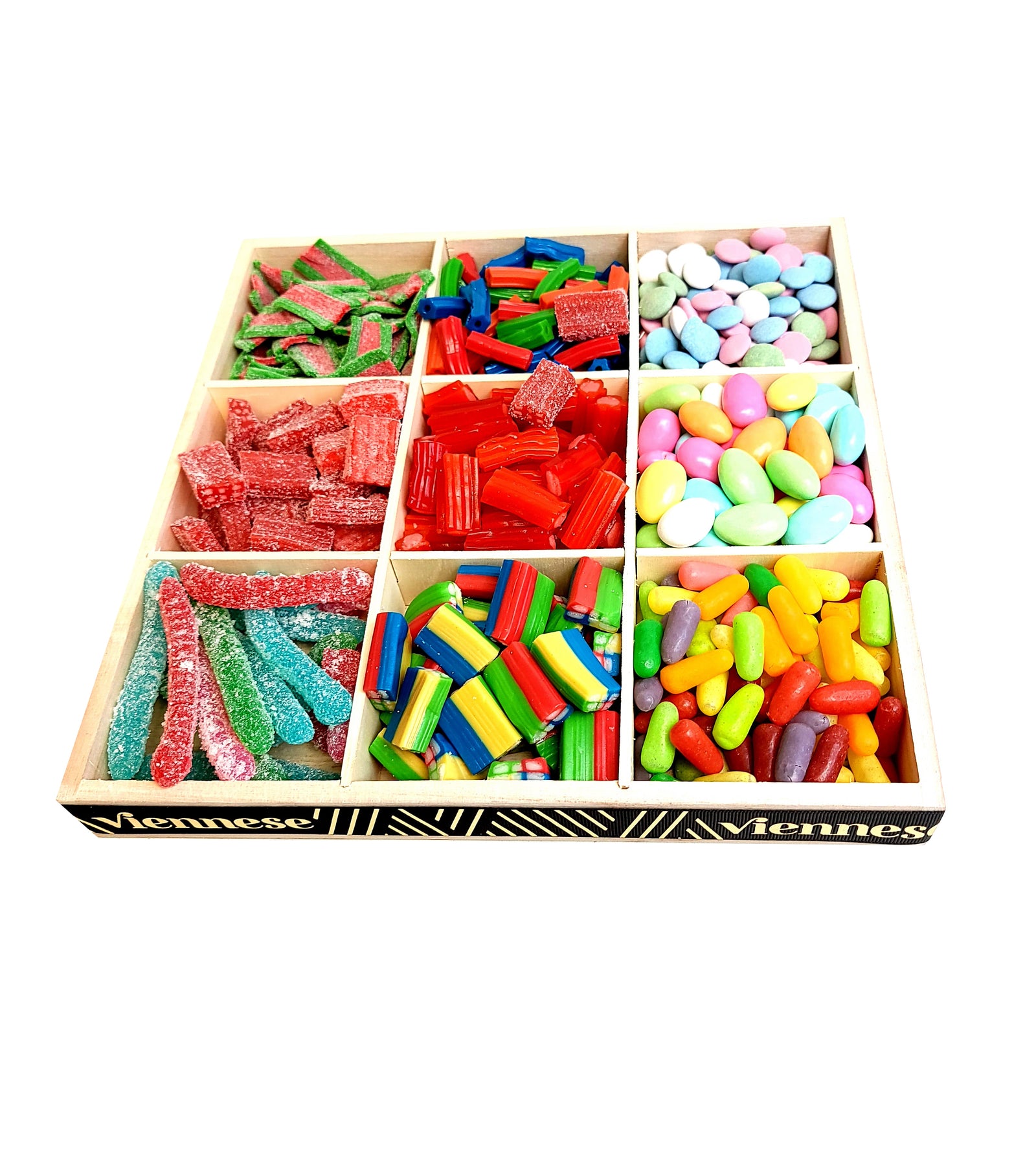 9 sectional candy wooden plater