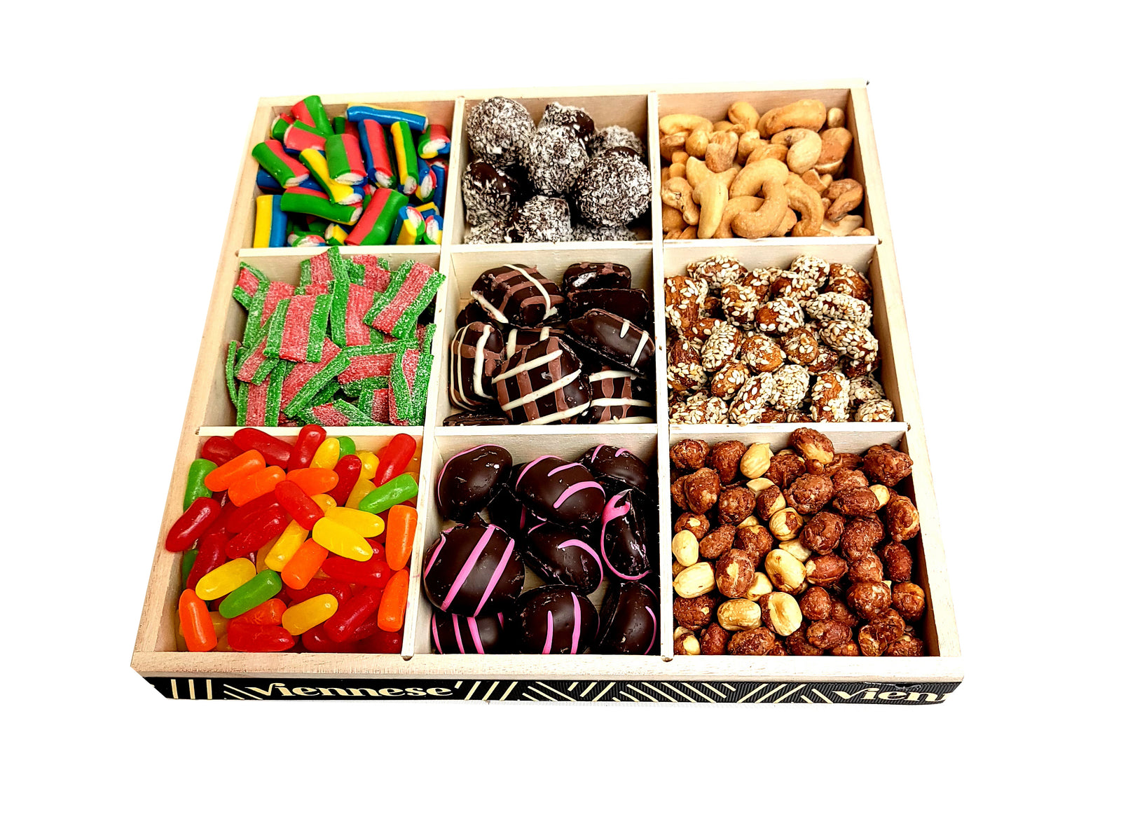 9 sectional wood party platter