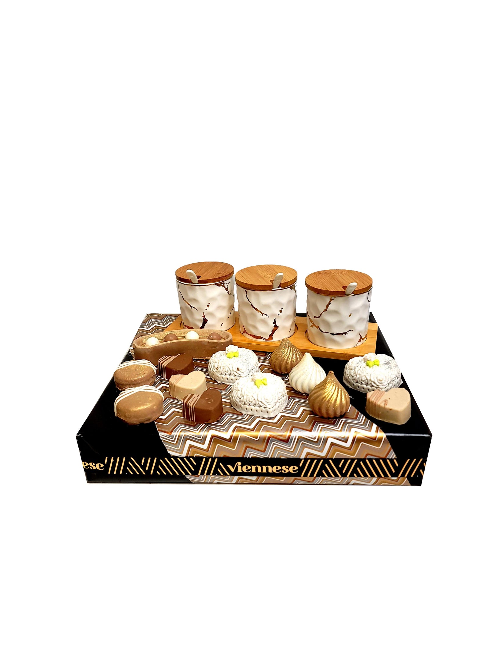 3pc wood look jar set