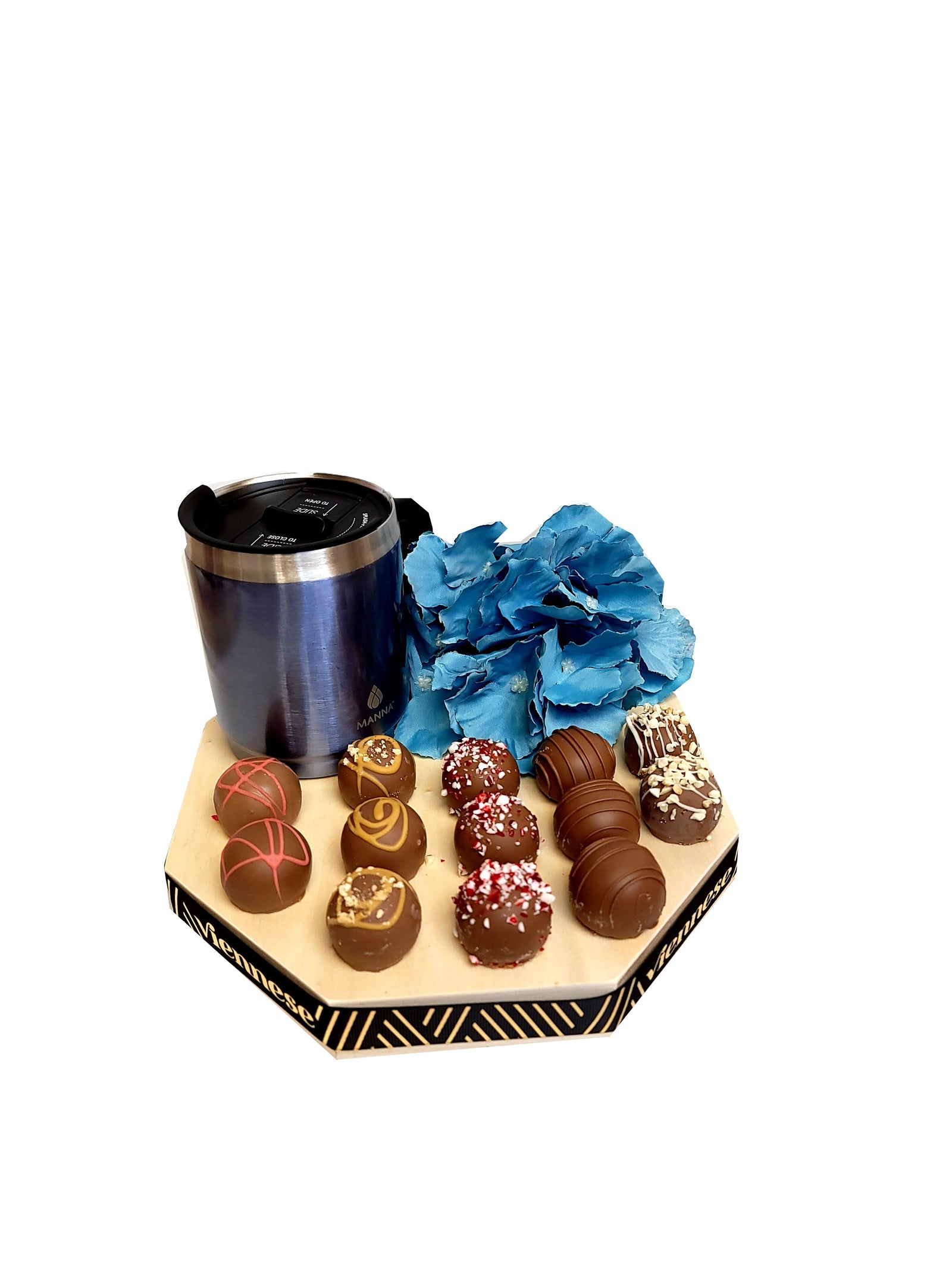 Coffee And Milk Chocolate Gift Arrangement With Thermal Coffee Mug
