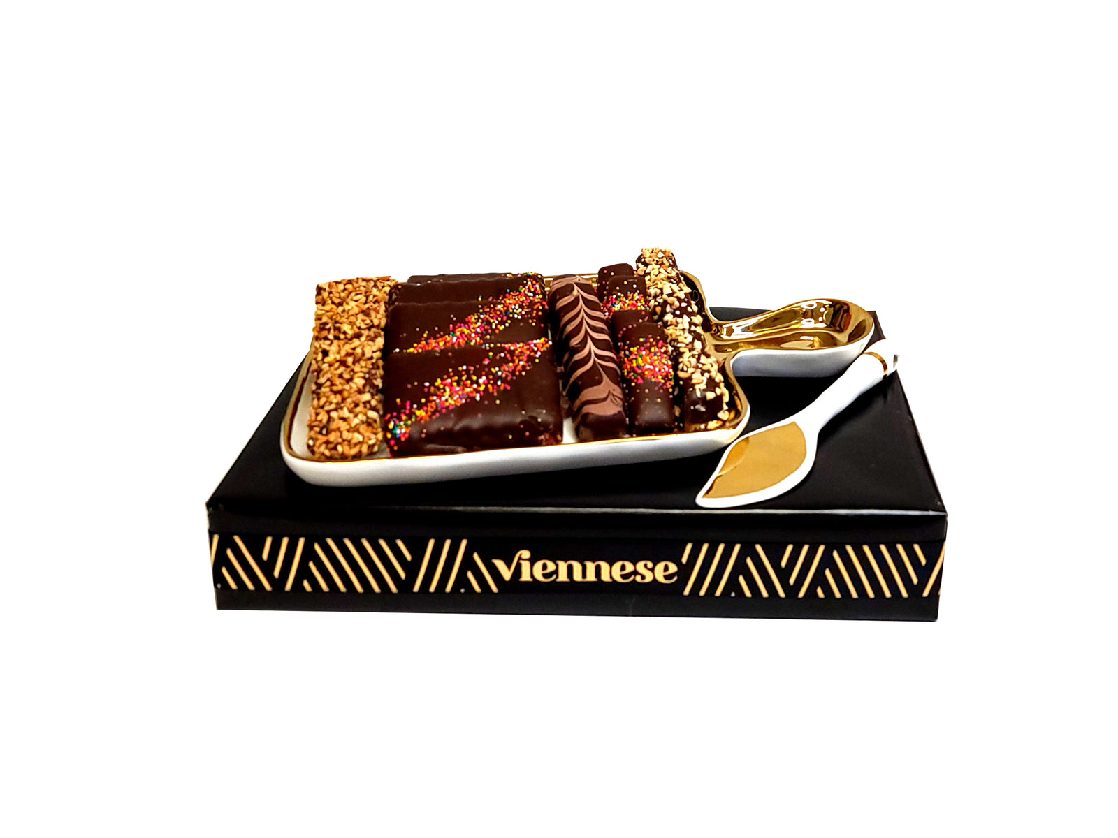 white and gold mini bord Chocoalte bord