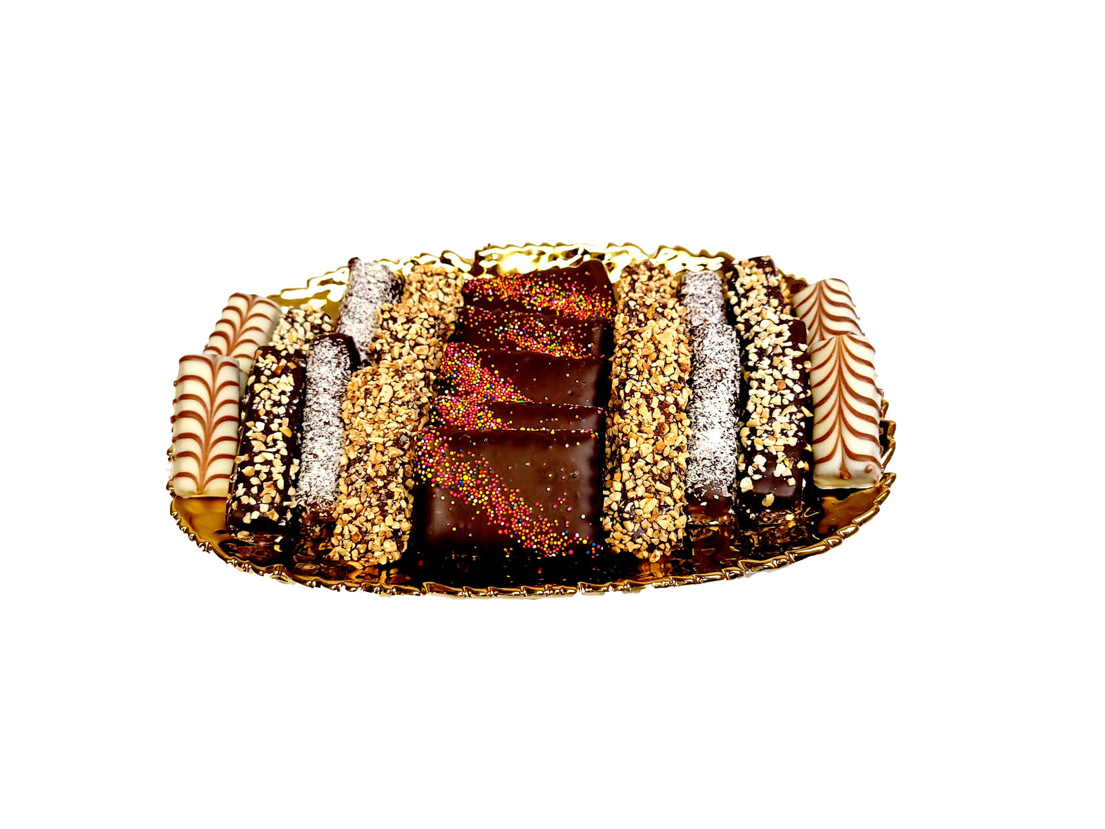 med gold Simcha tray Chocolate platter