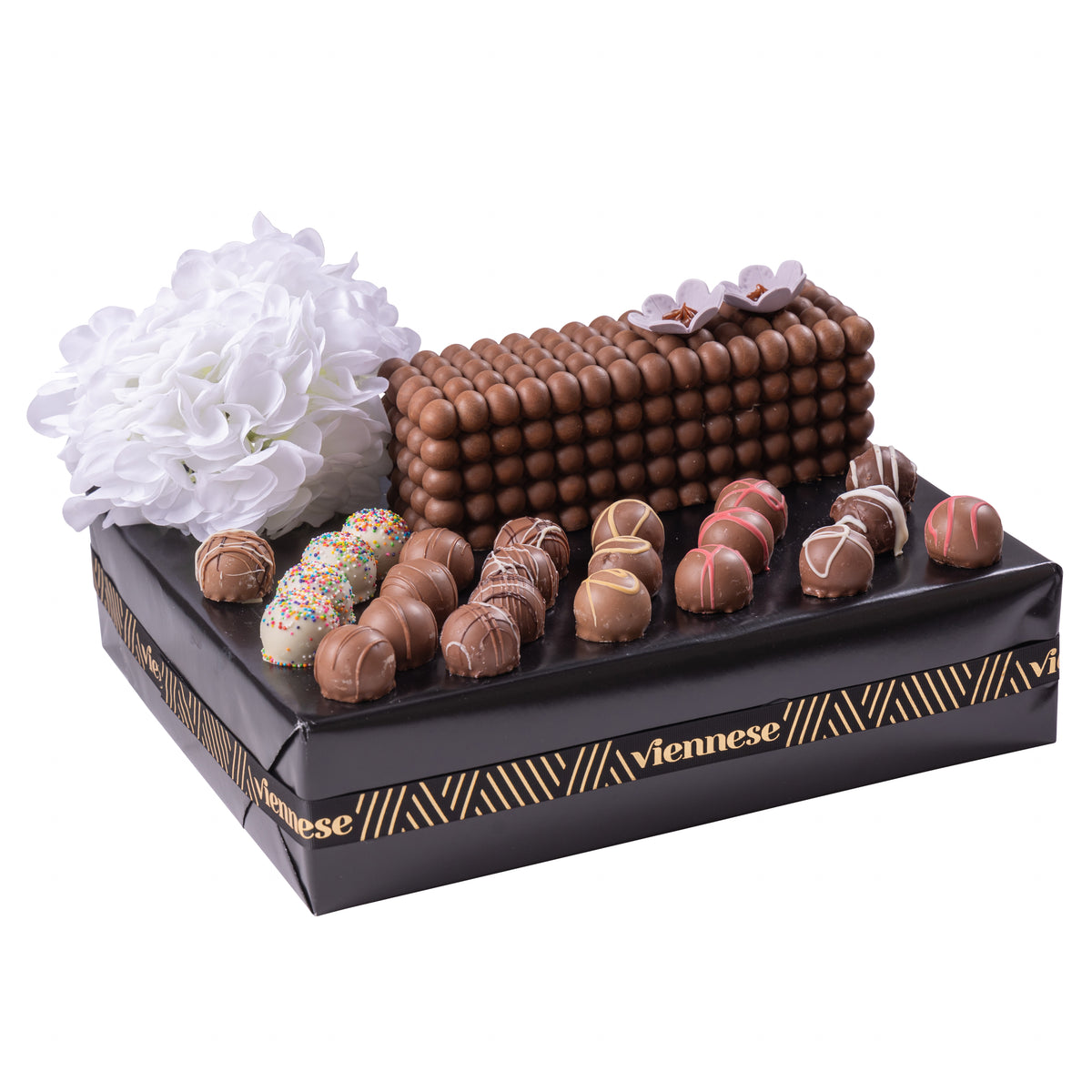 Dairy Gift Arrangement with Dairy Chocolate log Gift