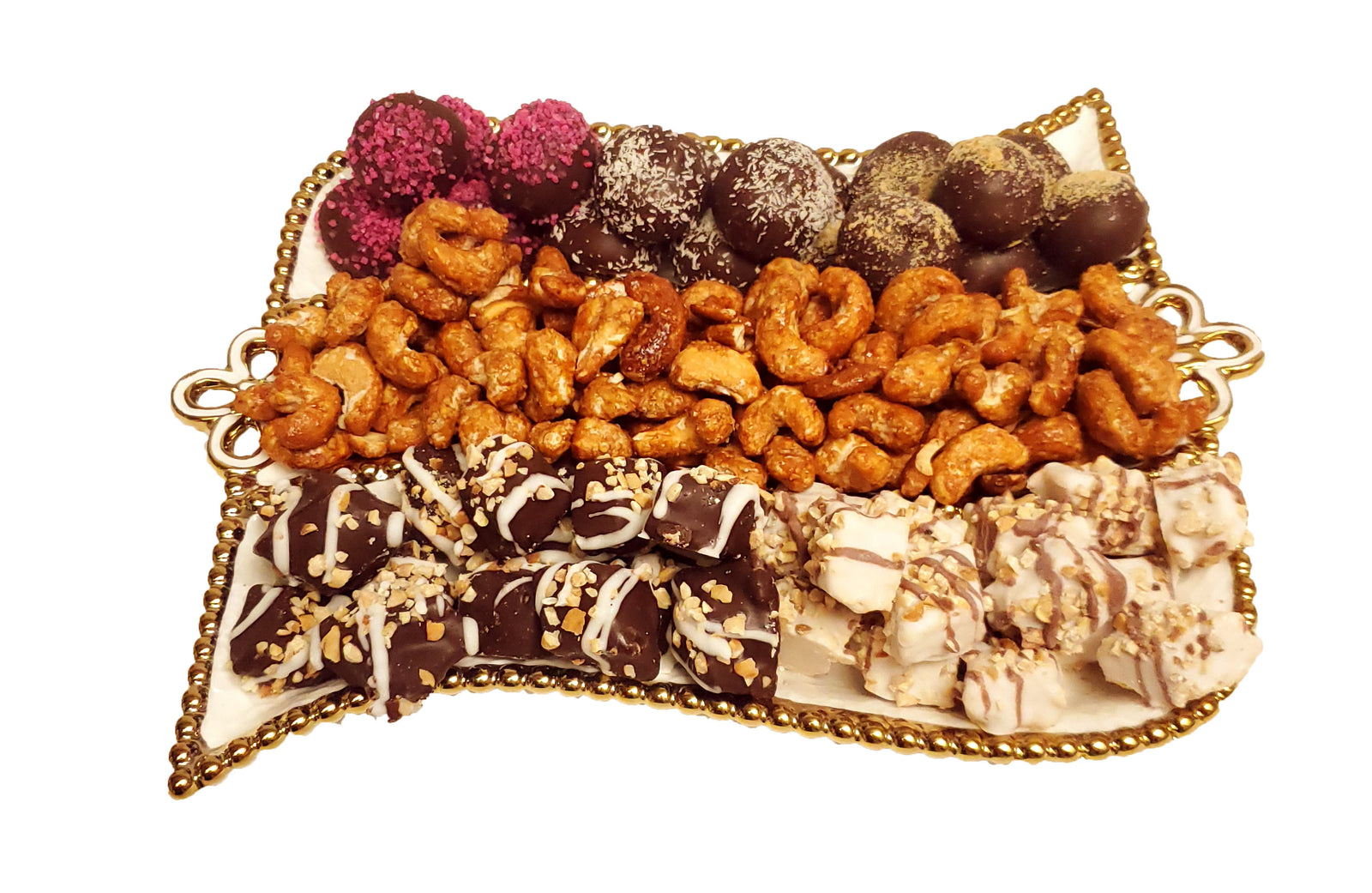 3 SECTION WAVE WHITE GOLD DISH