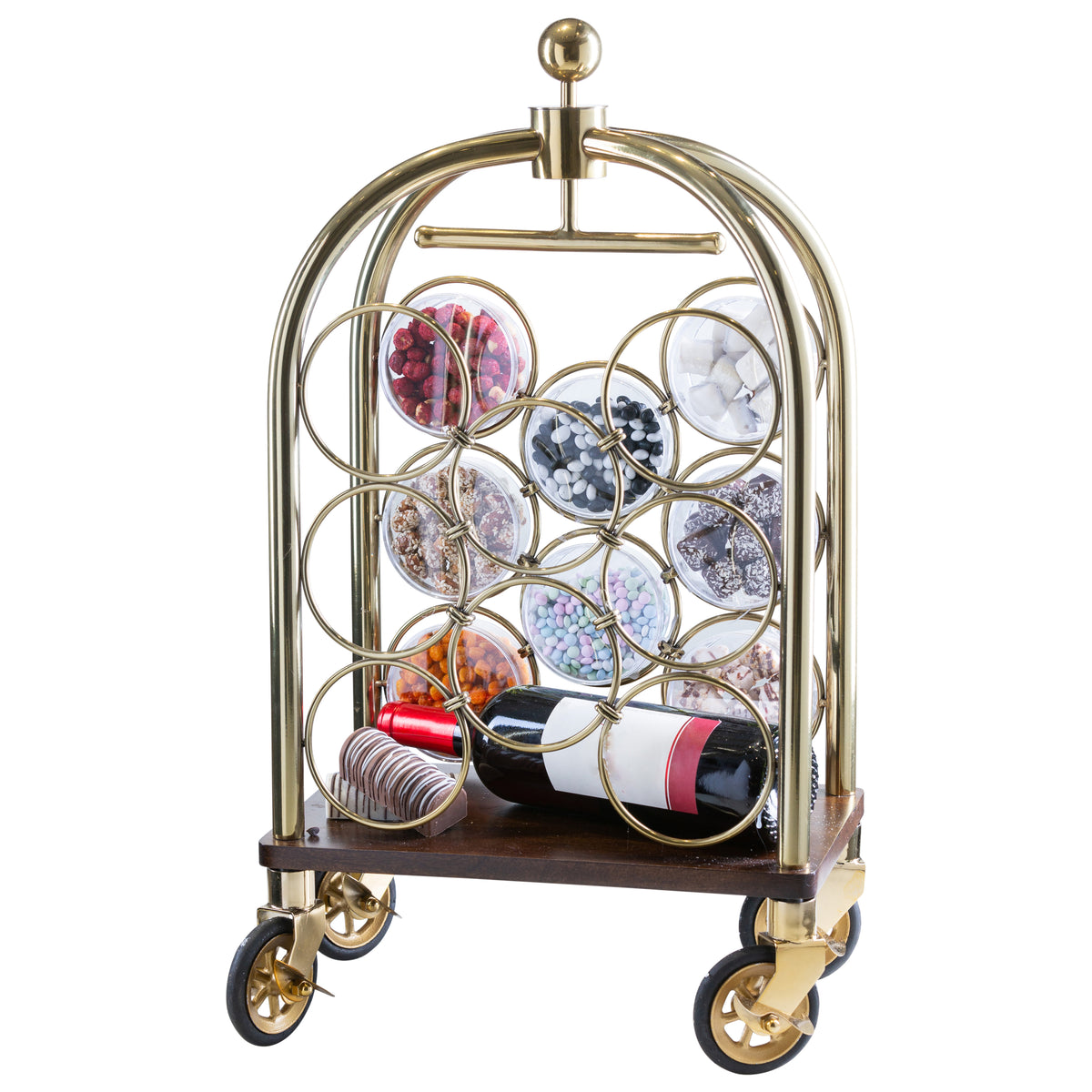 Purim Gift Mishloach Manot Wine & Dine Cart Gift Basket